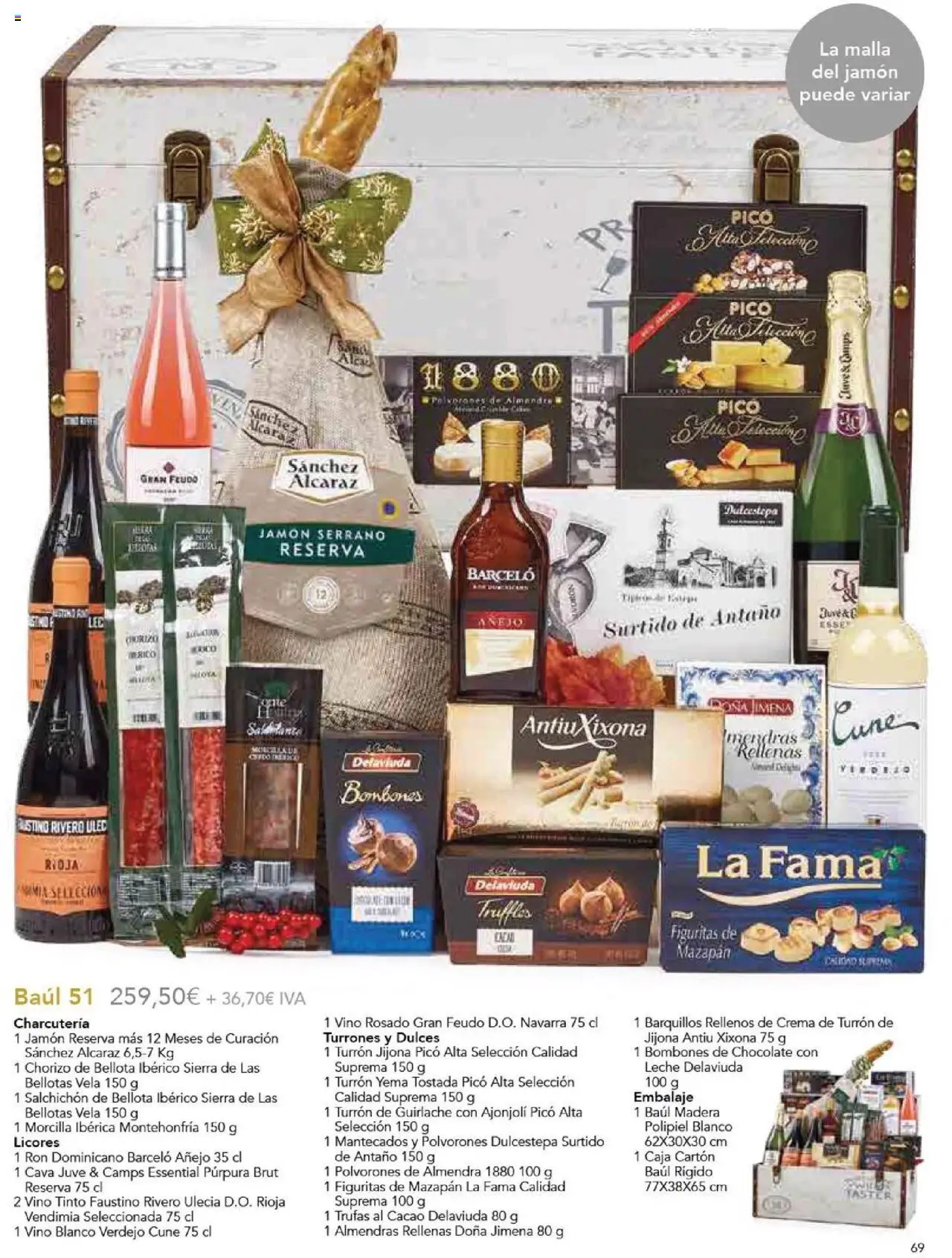 E.Leclerc Regalos de Navidad 2025 │ válido desde el 10.10.2025 | Página: 71 | Productos: Jamón serrano, Chocolate, Jamón, Vino