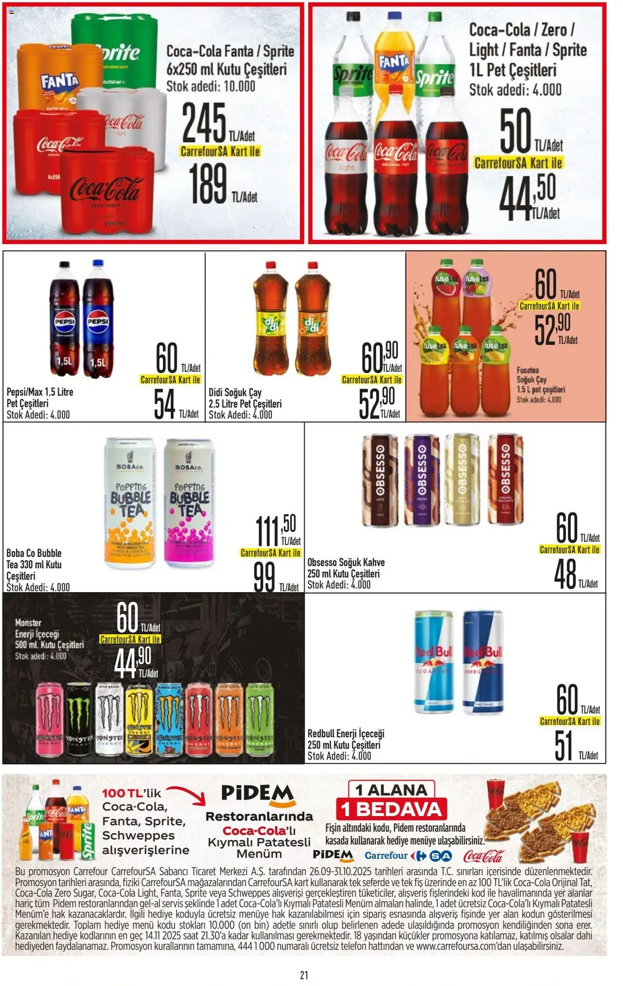 CarrefourSA Katalog - 09.10.2025 tarihinden itibaren geçerlidir | Sayfa: 21 | Ürünler: Kutu, Çay, Saat, Sprite