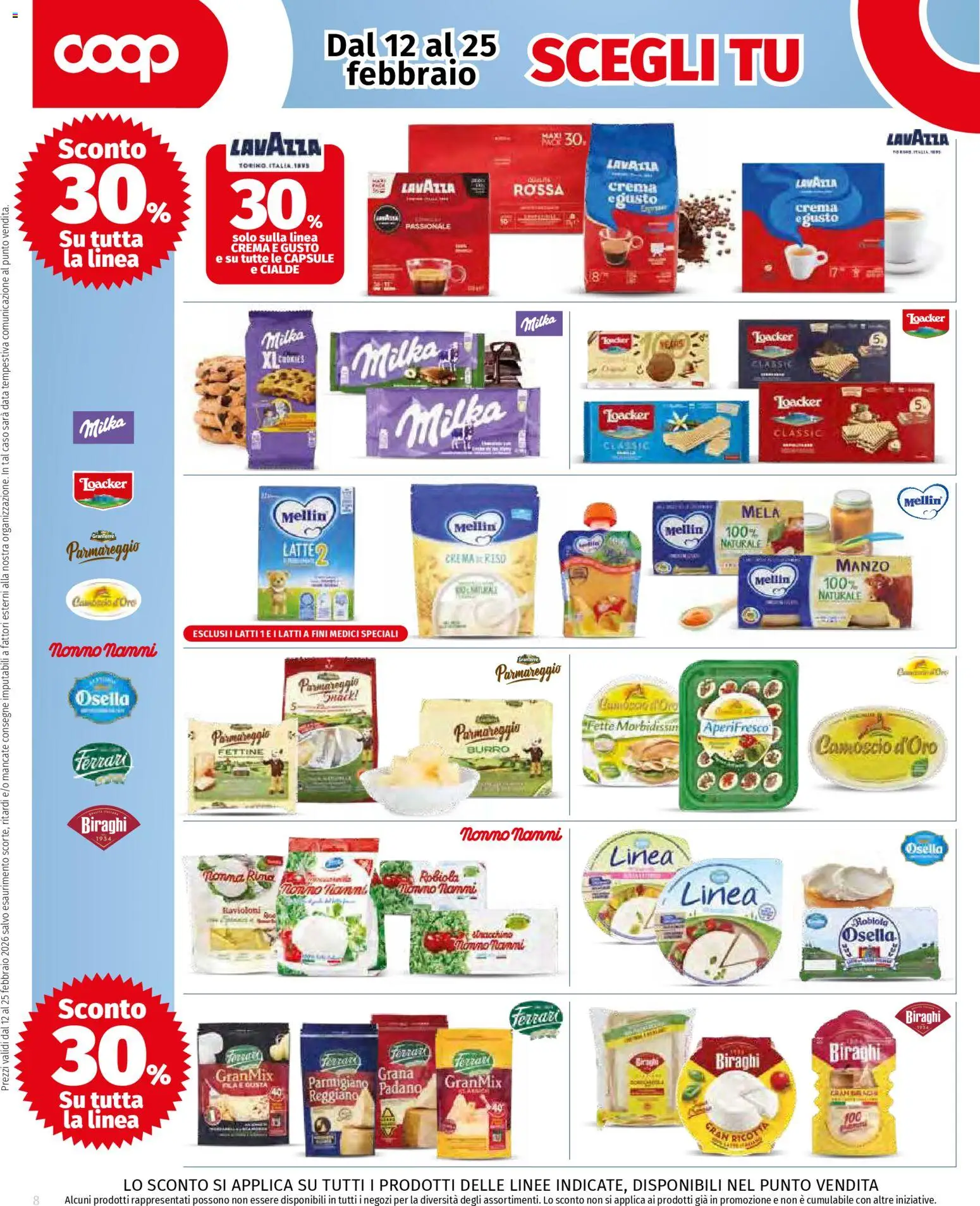 Volantino COOP del 12.02.2026 | Pagina: 8 | Prodotti: Manzo, Latte, Burro, Parmigiano