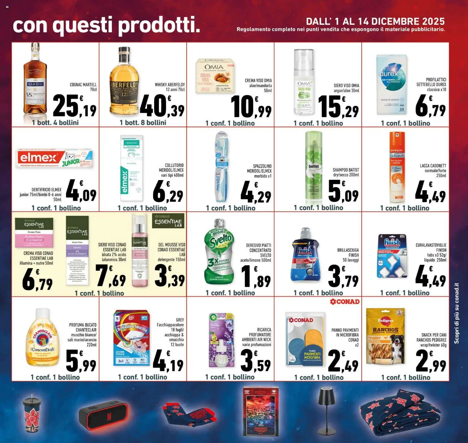 Volantino Conad del 01.12.2025 | Pagina: 25 | Prodotti: Lacca, Dentifricio, Whisky, Profilattici