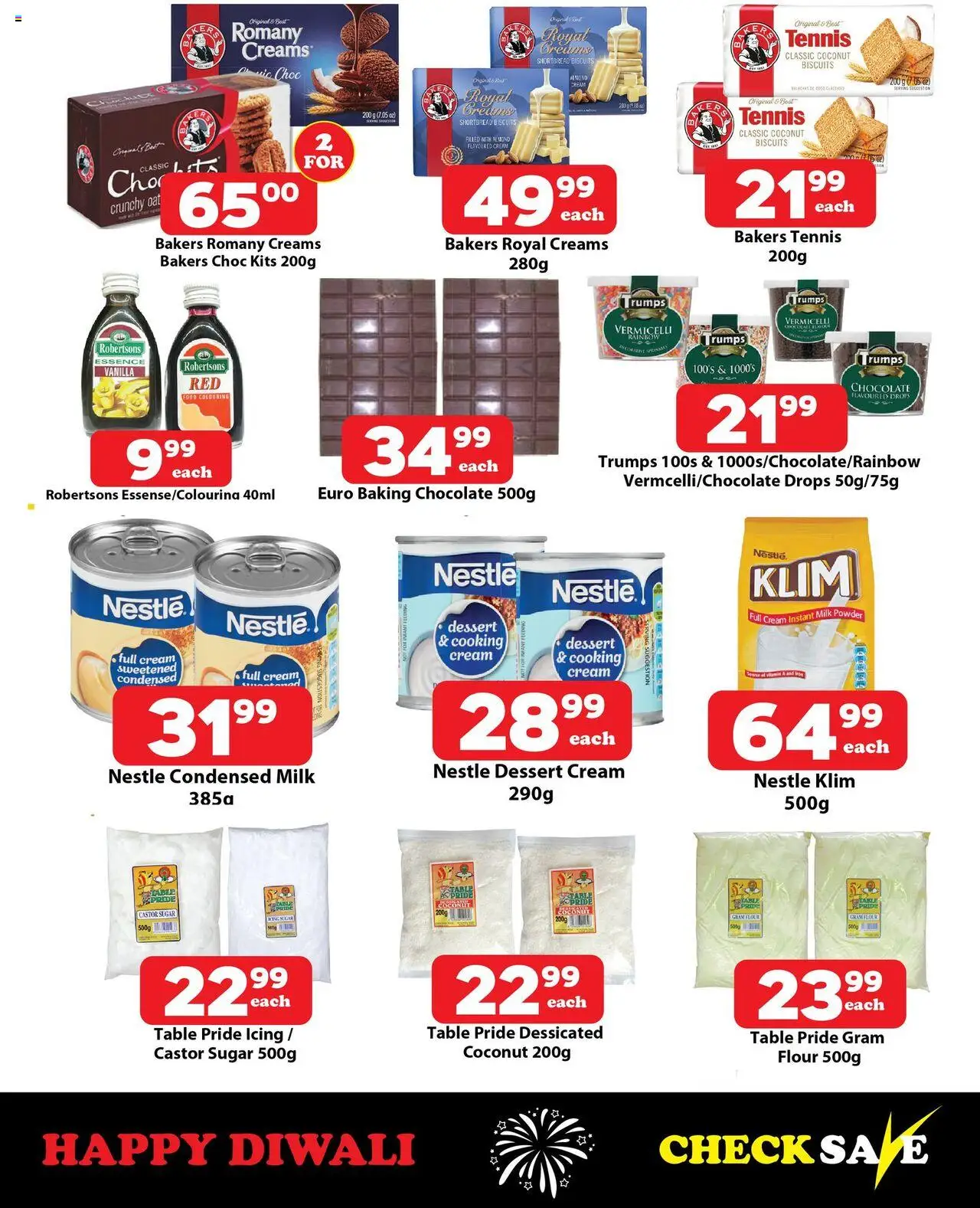 New Check Save catalogue – valid from 08.10.2025 | Page: 6 | Products: Table, Condensed milk, Chocolate, Powder