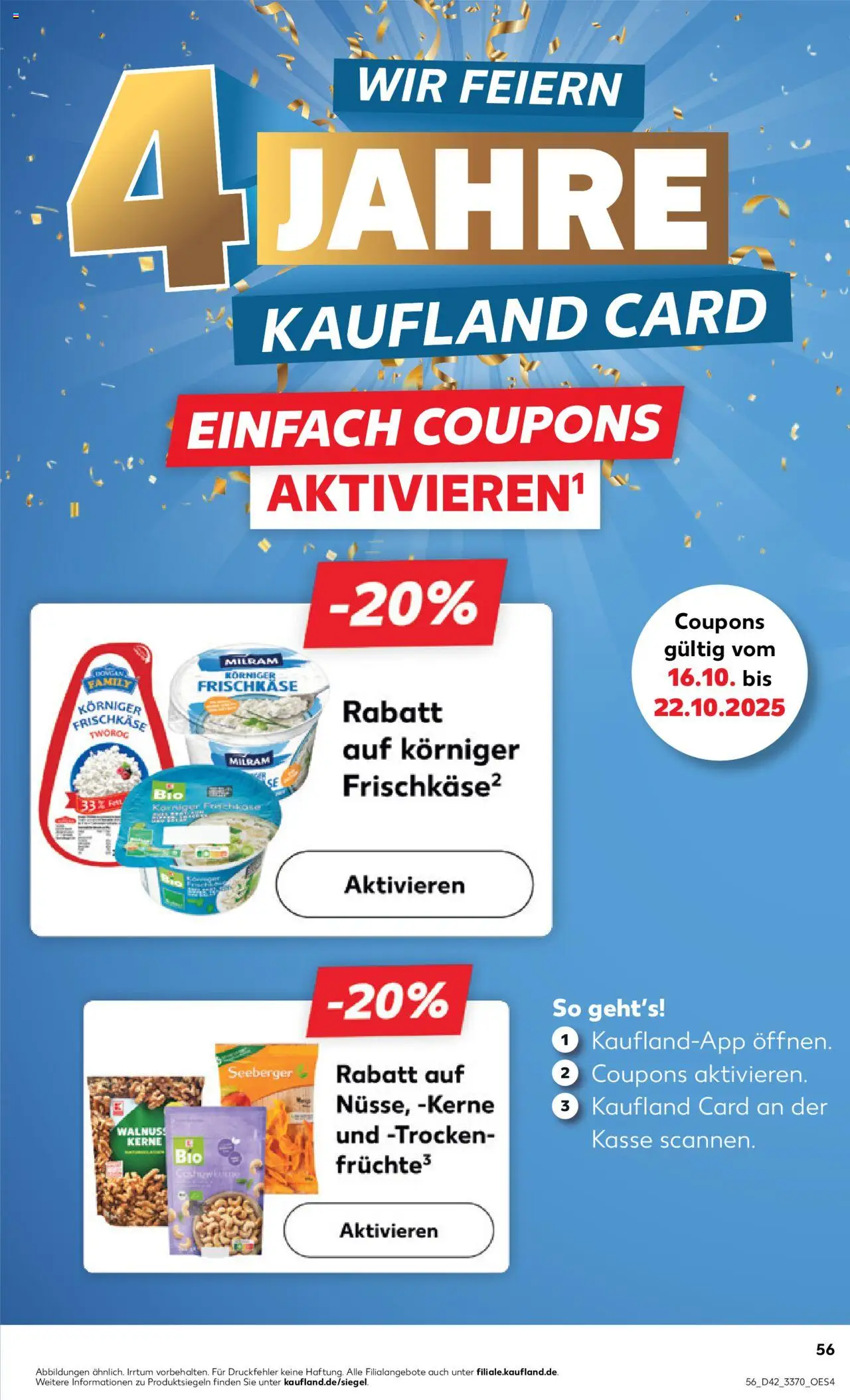 Kaufland prospekt Frankfurt (Oder)	 – gültig ab 16.10.2025 | Seite: 56 | Produkte: Milram, Frischkase