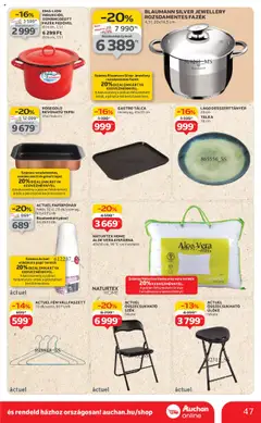 Auchan akciós ujság - amely érvényes a következő dátumtól: 14.08.2025 | Oldal: 47 | Termékek: Párna, Ülőke, Szék, Aloe vera