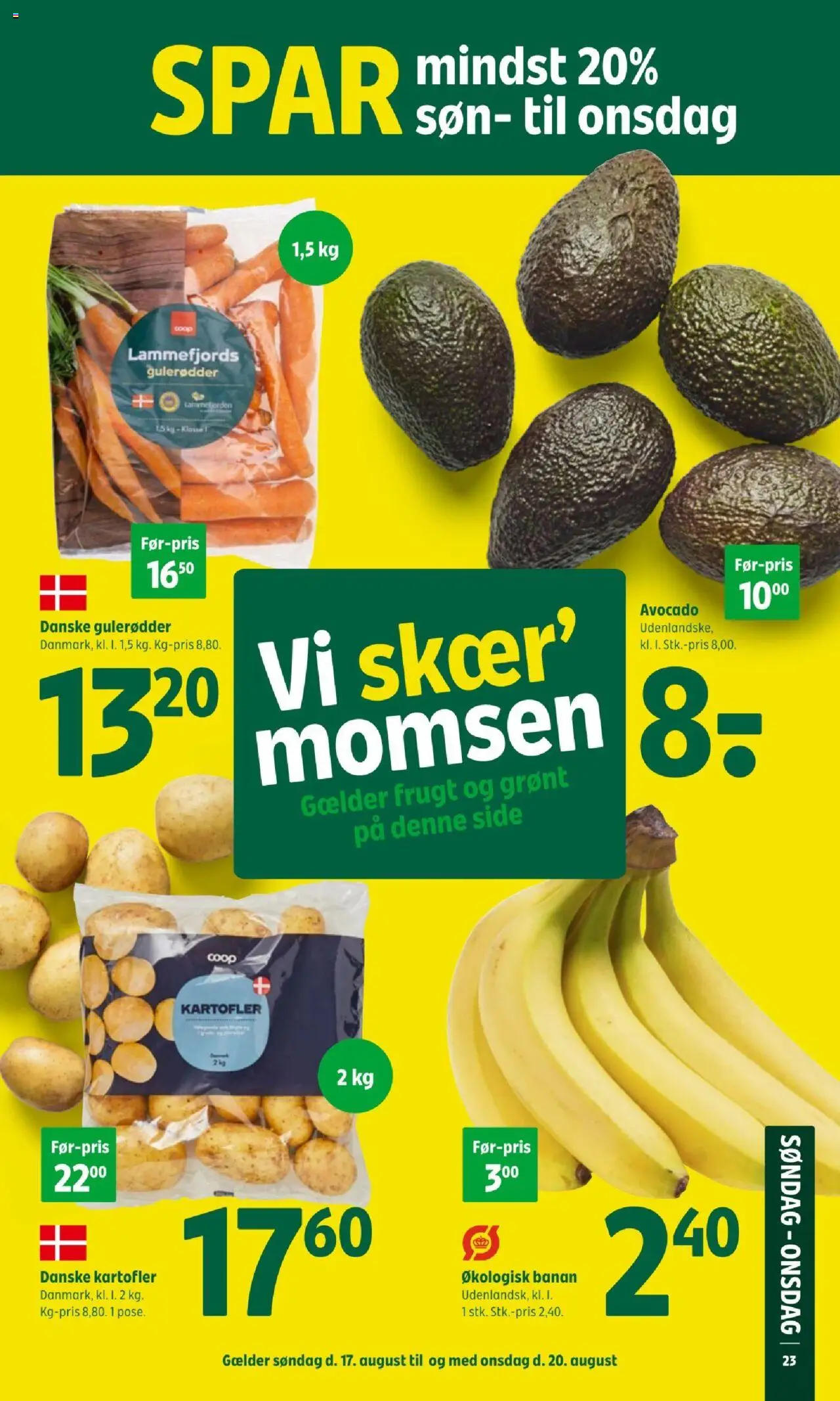 Coop 365 Tilbudsavis gyldig fra 14.08.2025 | Side: 6 | Produkter: Gulerødder, Kartofler, Avocado