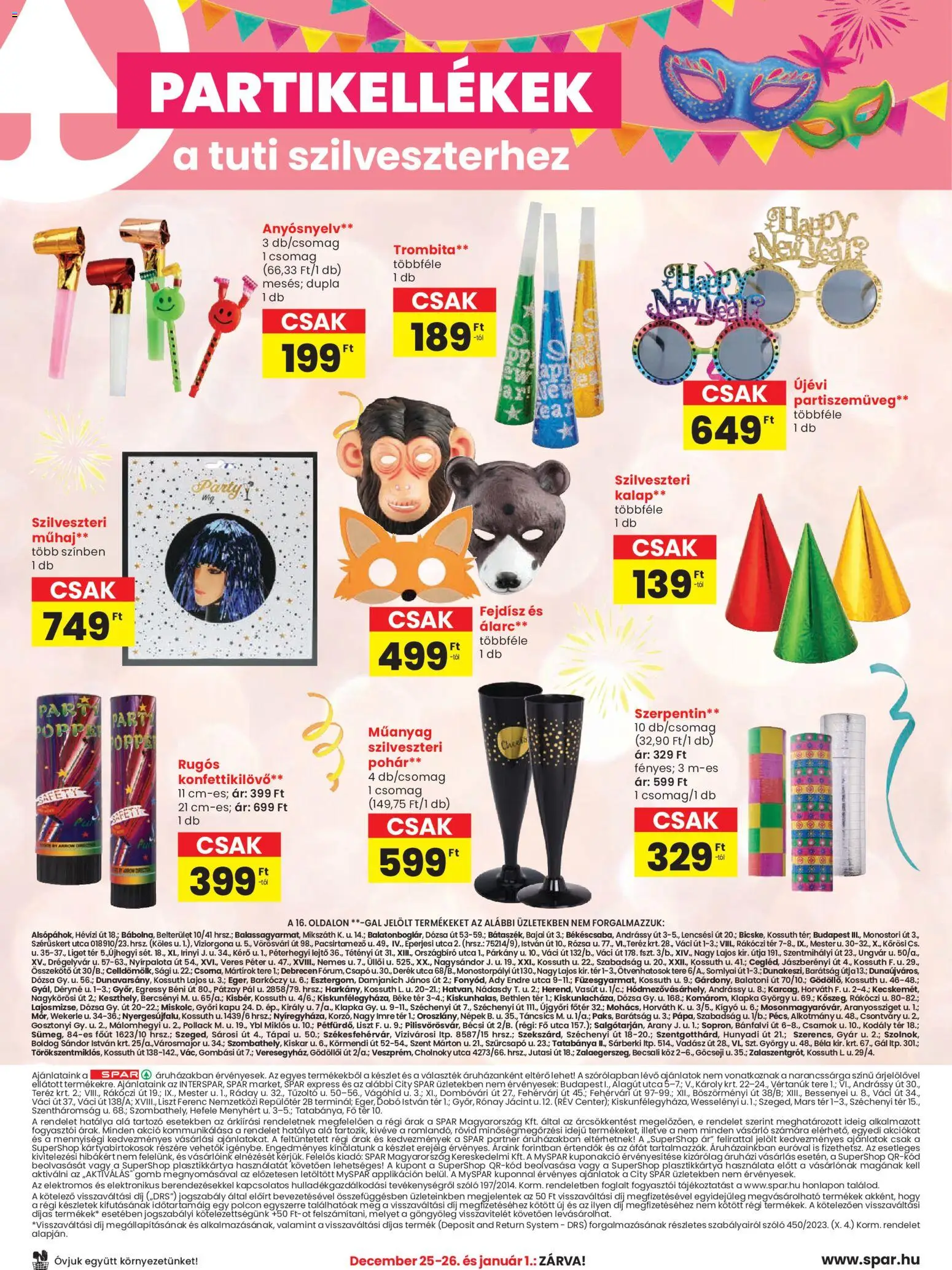 Spar akciós ujság - amely érvényes a következő dátumtól: 23.12.2025 | Oldal: 16 | Termékek: Szőlő, Kapu, Pohár