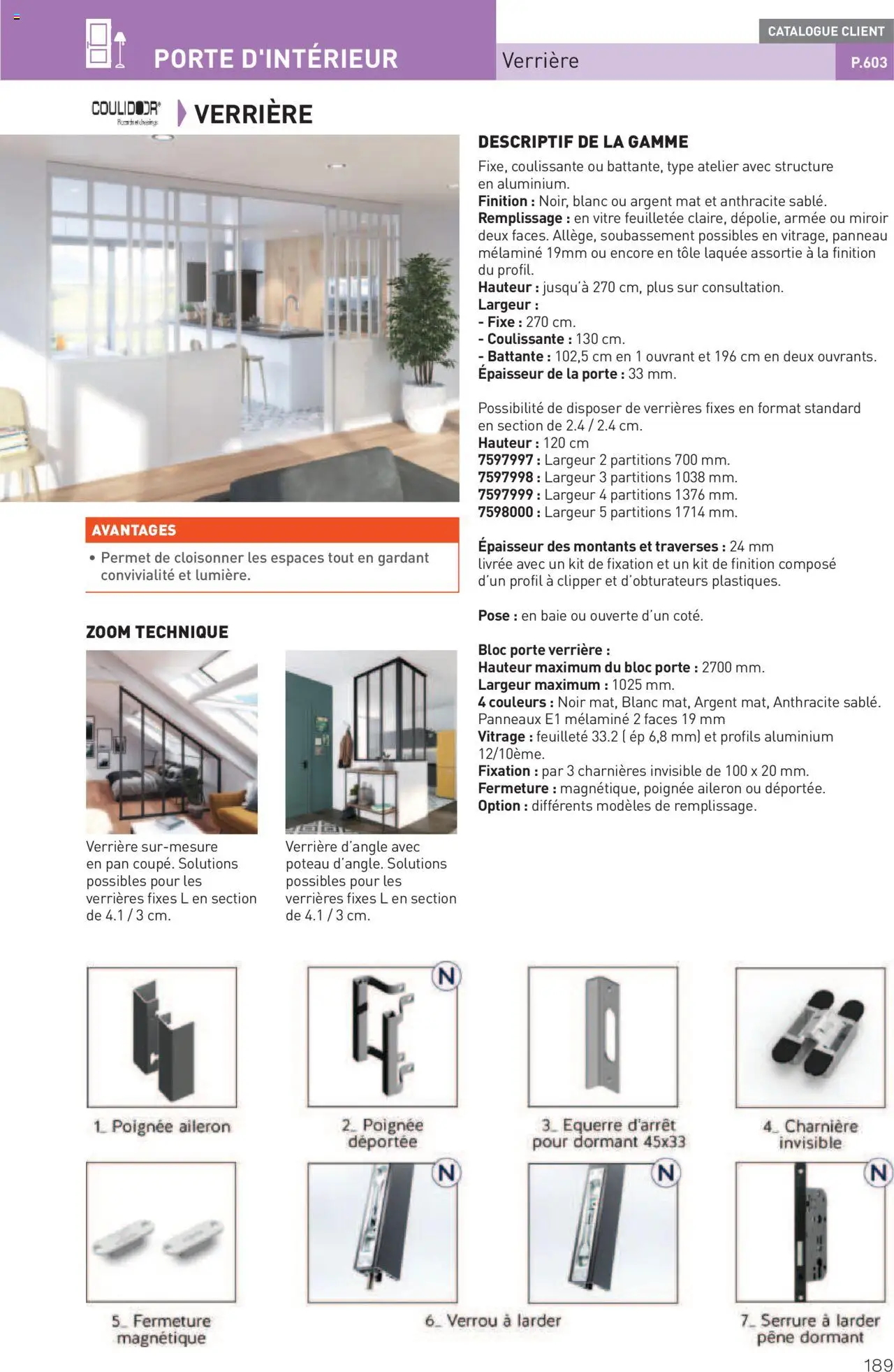  | Page: 189 | Produits: Charnière, Verrière, Porte, Miroir
