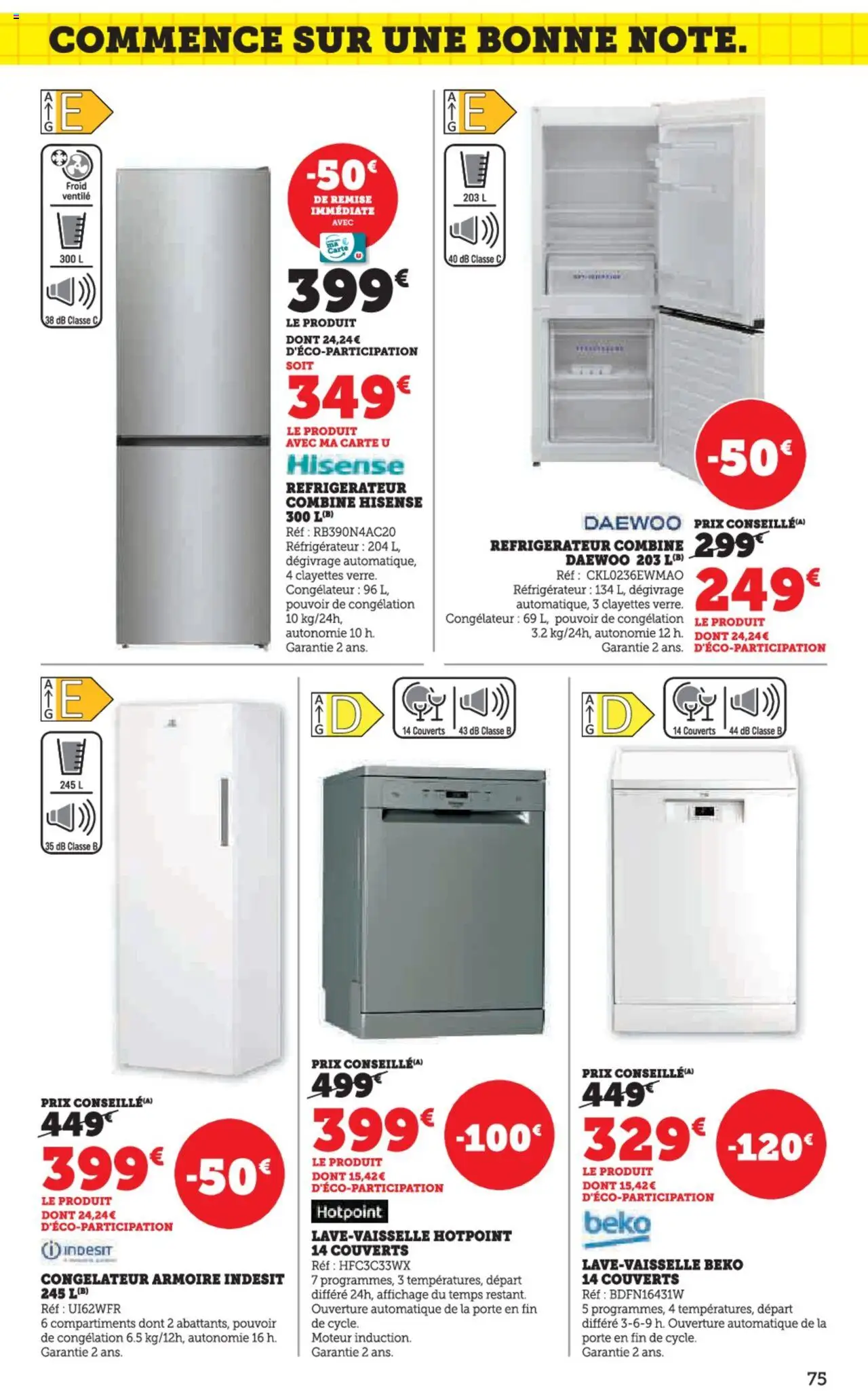  | Page: 75 | Produits: Congélateur armoire, Réfrigérateur, Congélateur, Armoire