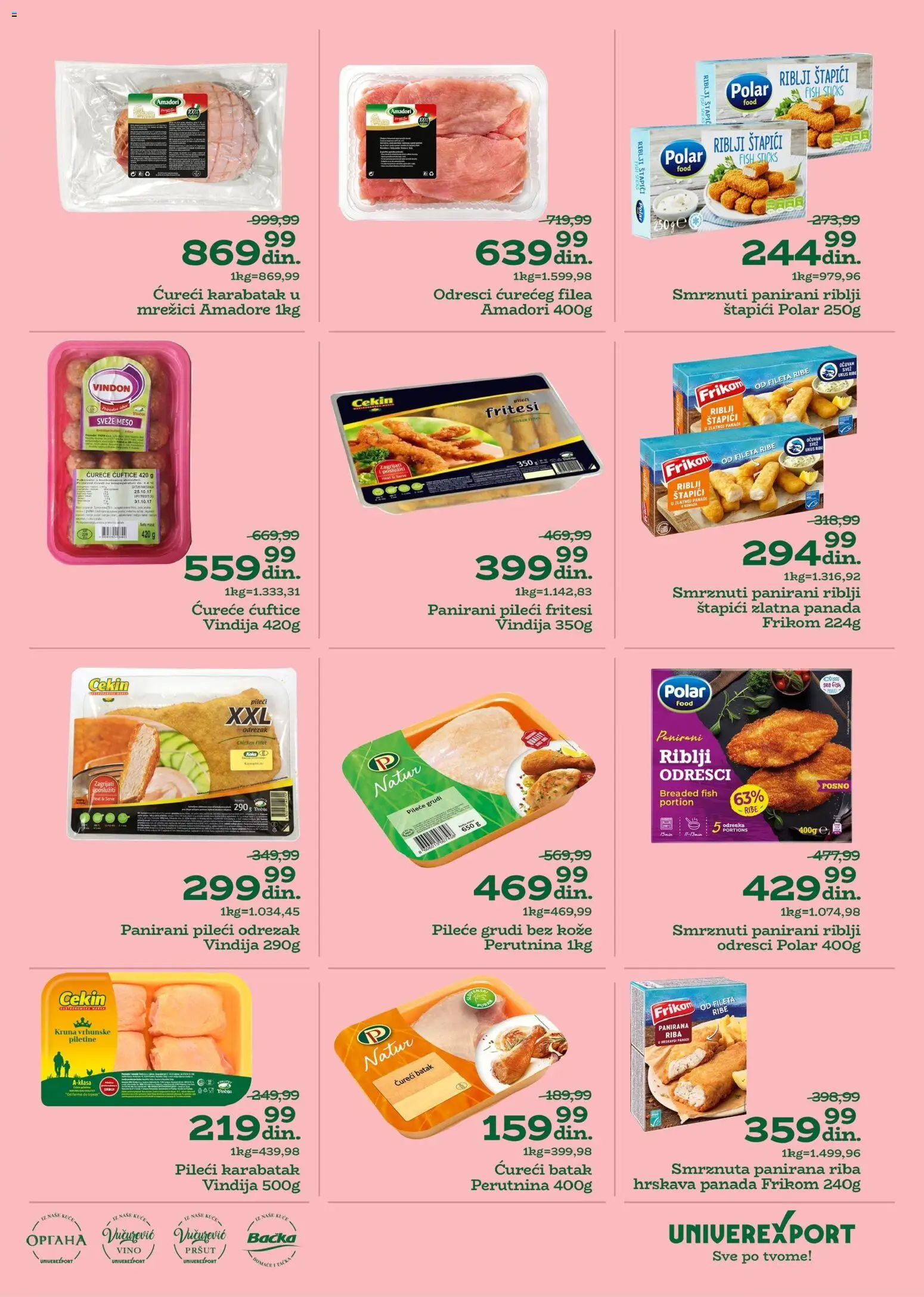 Univerexport katalog - važi od 24.11.2025 | Strana: 3 | Proizvode: Pršut, Pileće grudi, Ćureći batak, Vino