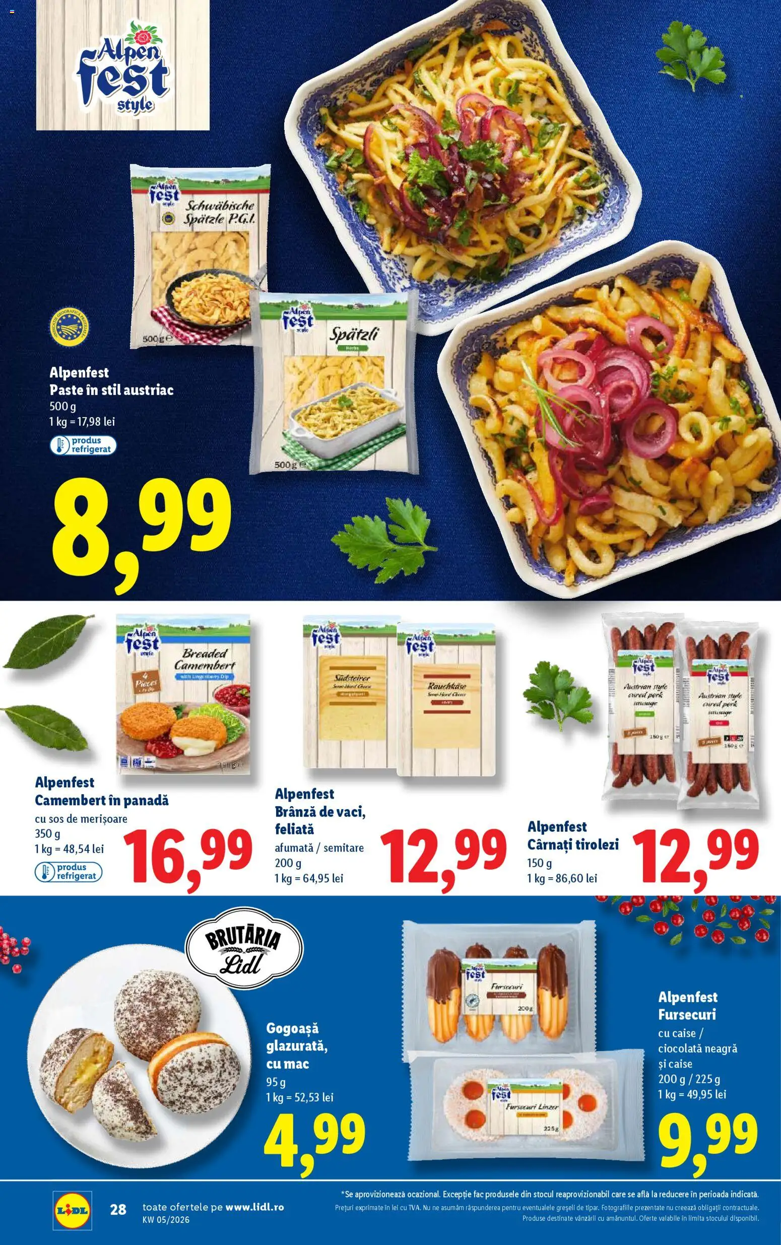 Noul catalog Lidl – valabil de la 26.01.2026 | Pagină: 28 | Produse: Delgeç, Ciocolată, Paste, Sos