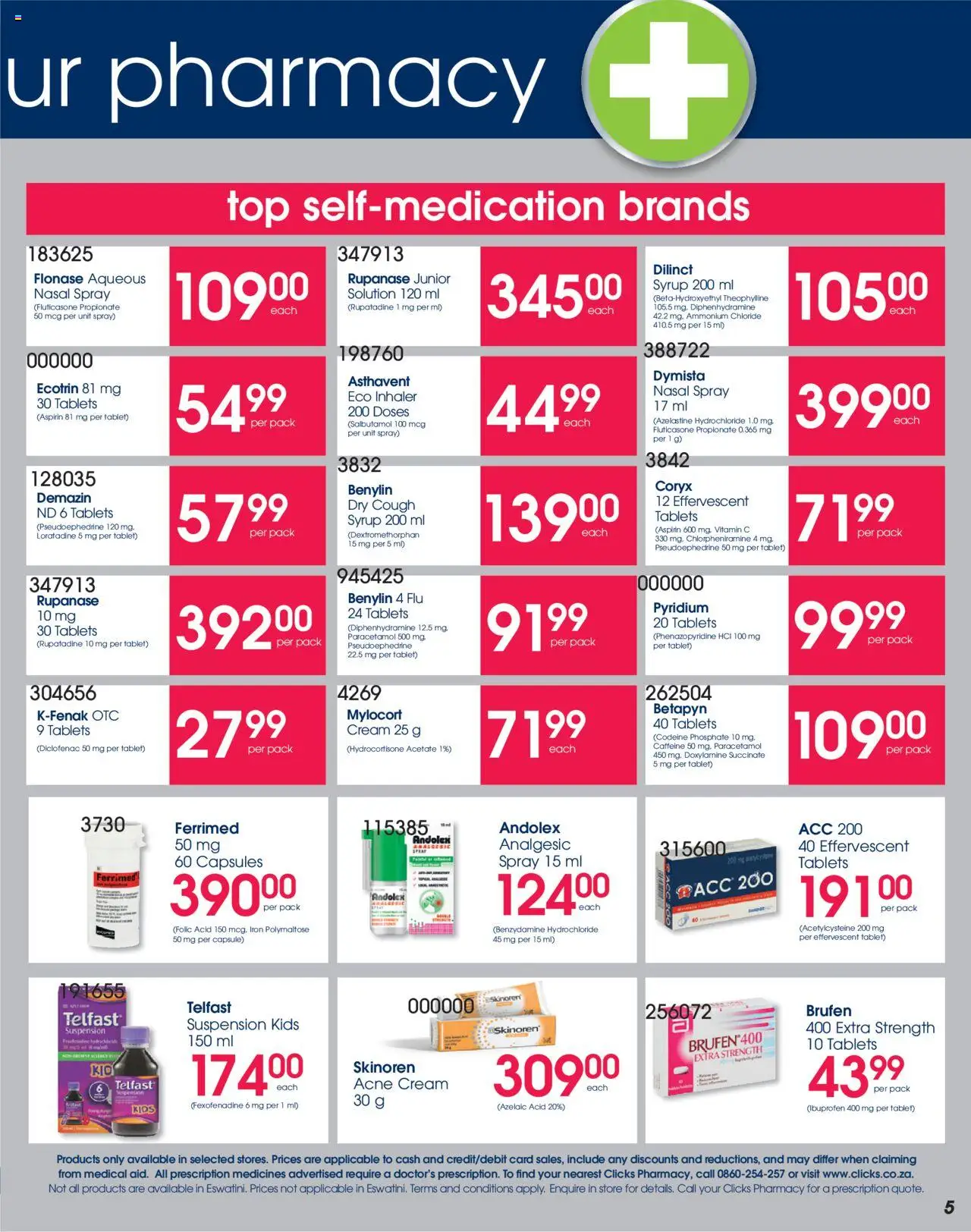 Clicks Specials │ valid from 21.08.2025 | Page: 5 | Products: Iron, Cream, Syrup, Nasal spray