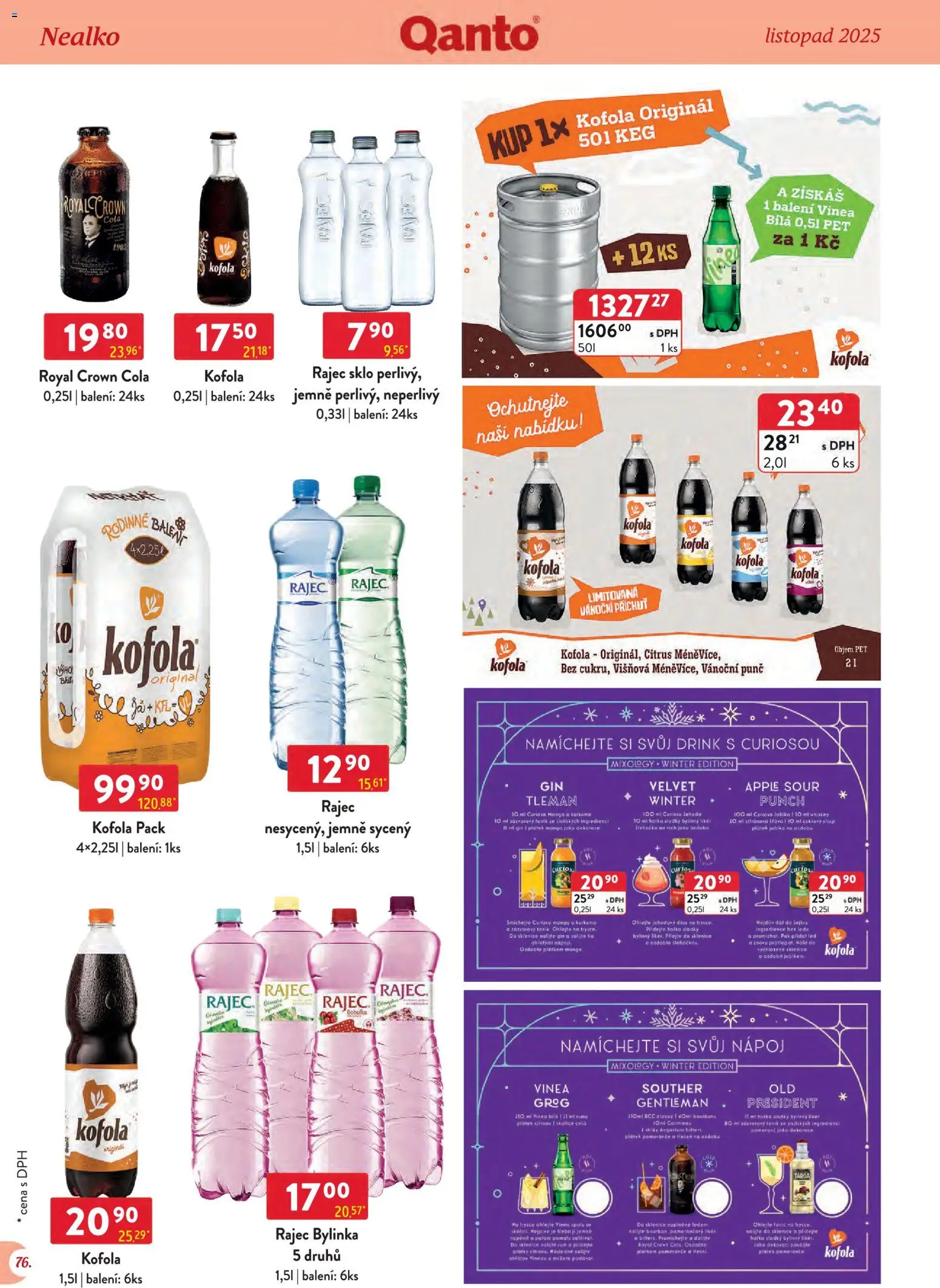 Astur & Qanto - Leták - Velkoobchod 11/2025 od 01.11.2025 | Strana: 76 | Produkty: Gin, Citron, Vinea, Cola
