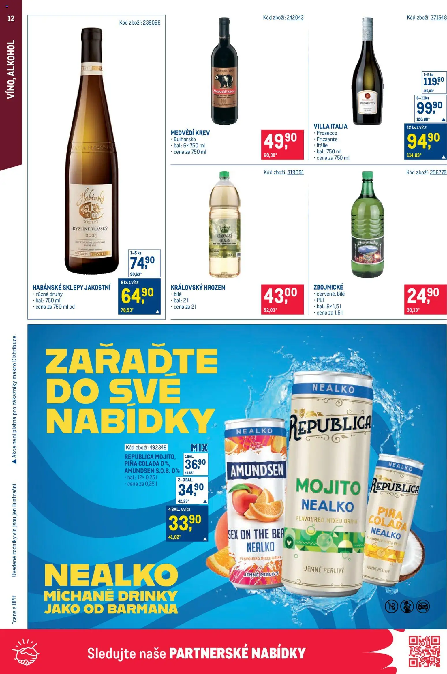 Makro leták - Maloobchod od 14.01.2026 | Strana: 12 | Produkty: Prosecco, Habánské sklepy, Piña colada, Mojito