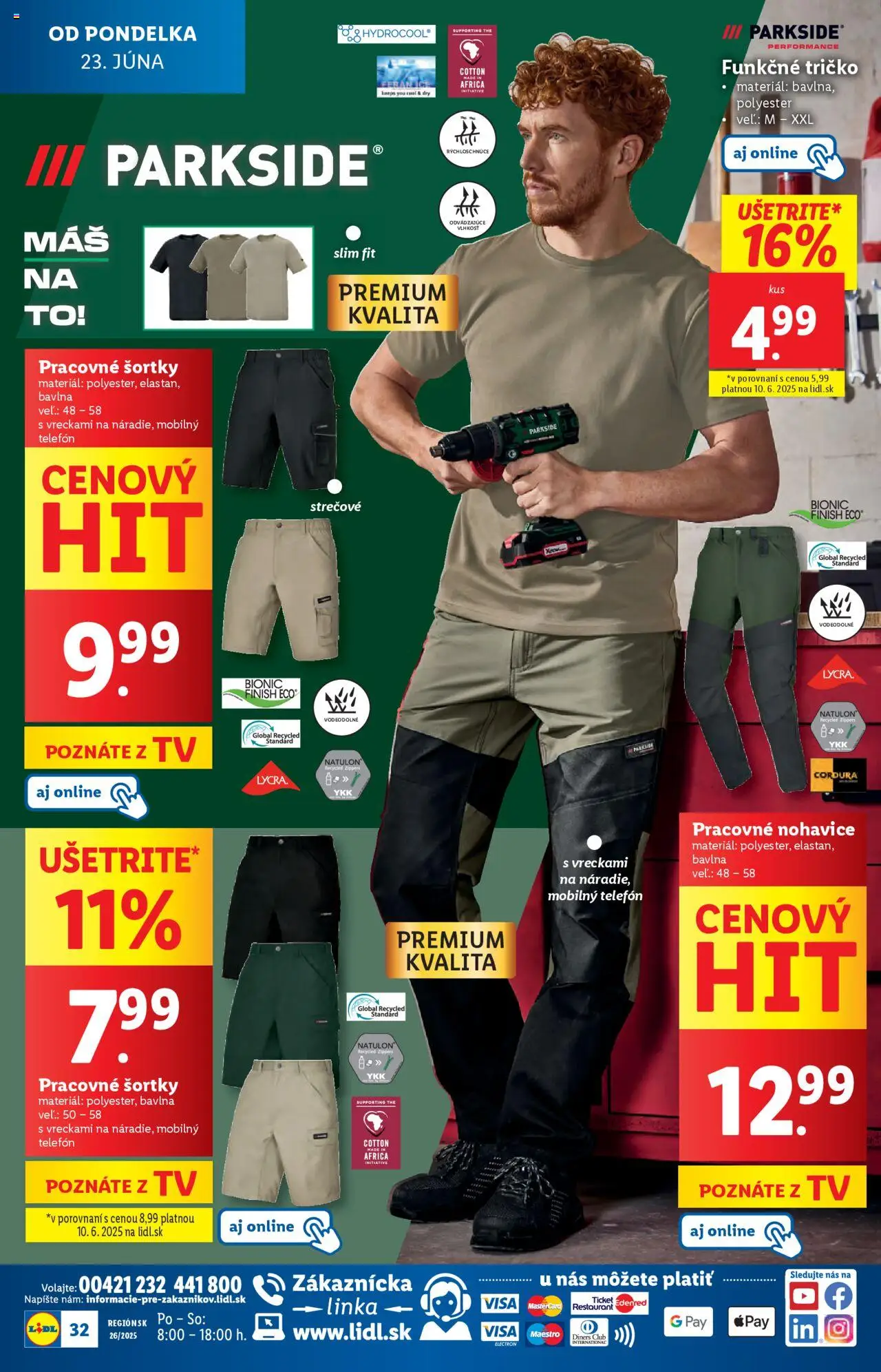 Lidl leták │ platný od 23.06.2025 | Strana: 42 | Produkty: Tv, Telefón, Parkside, Tričko