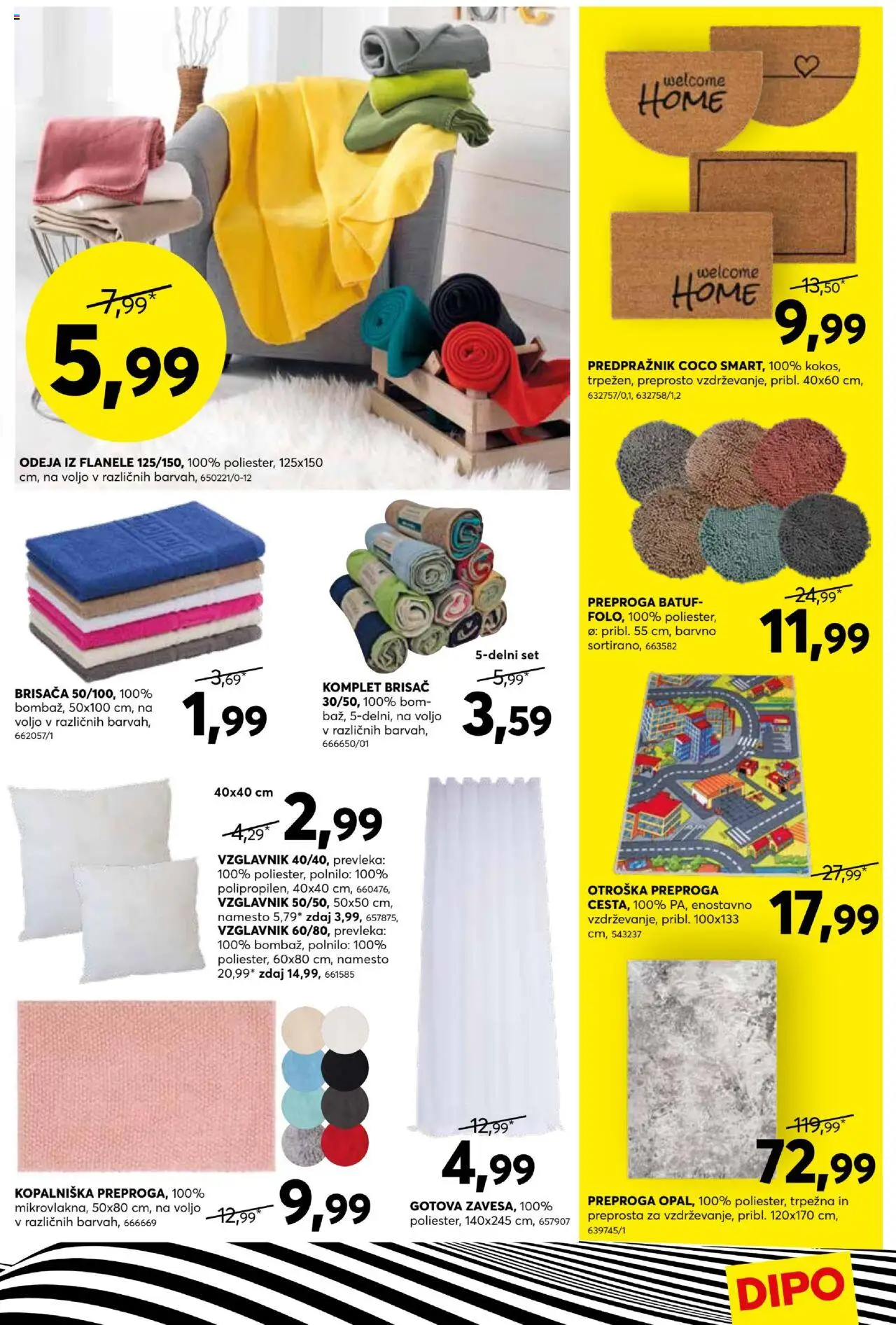 Dipo katalog │ velja od 06.08.2025 | Stran: 13 | Izdelki: Brisača, Vzglavnik, Prevleka, Preproga
