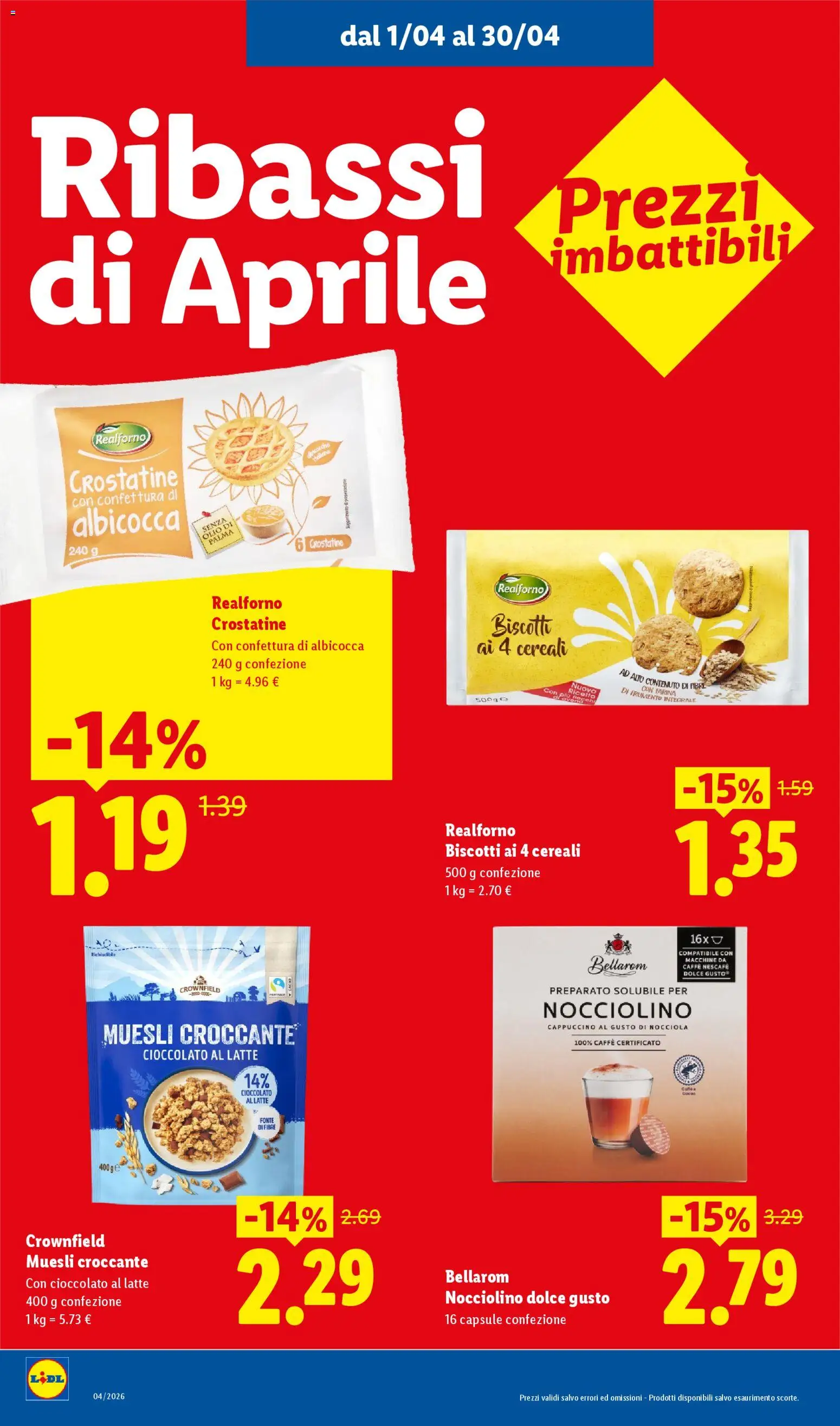 Volantino Lidl del 01.04.2026 | Pagina: 8 | Prodotti: Cereali, Crostatine, Farina, Cacao
