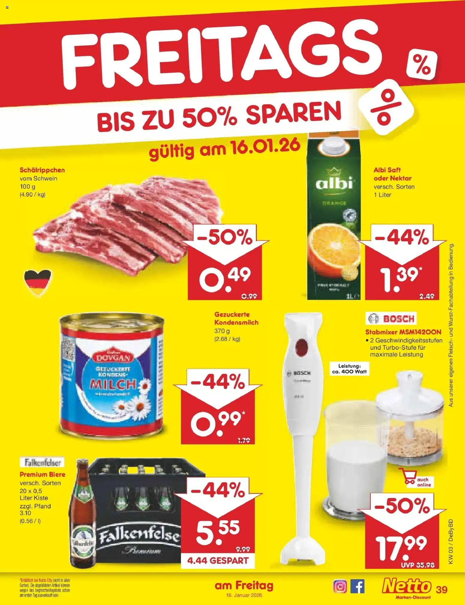 Netto Marken-Discount prospekt Buttenwiesen	 – gültig ab 12.01.2026 | Seite: 53 | Produkte: Bosch, Saft, Stabmixer, Fleisch