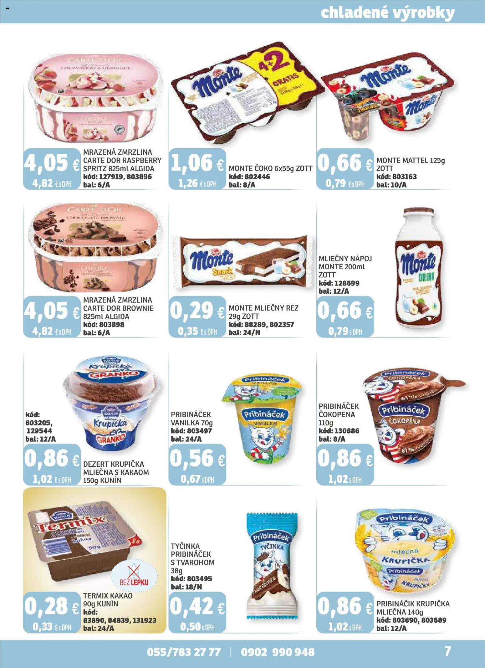 Nové Labaš akcie – leták je platný od 28.11.2025 | Strana: 7 | Produkty: Pribináčik, Zmrzlina, Granko, Kakao