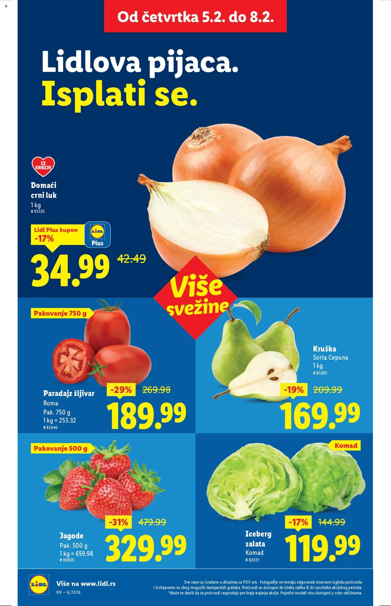 Lidl katalog - važi od 05.02.2026 | Strana: 14 | Proizvode: Iceberg salata, Crni luk, Pakovanje, Paradajz