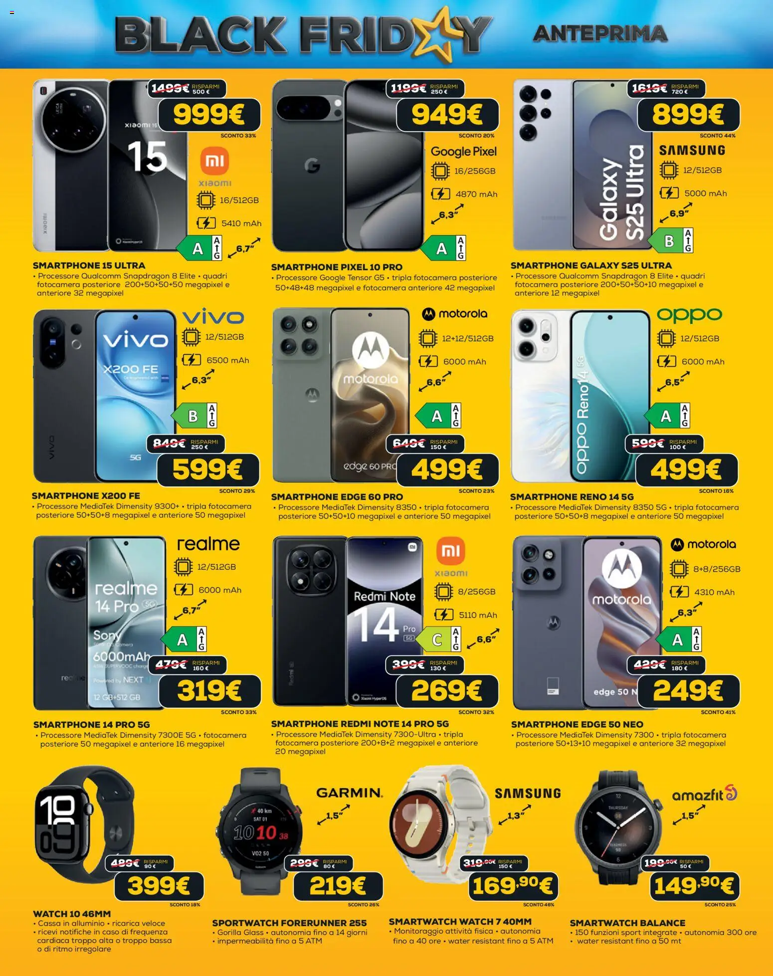 Volantino Euronics del 31.10.2025 | Pagina: 7 | Prodotti: Xiaomi, Smartphone, Smartwatch, Samsung