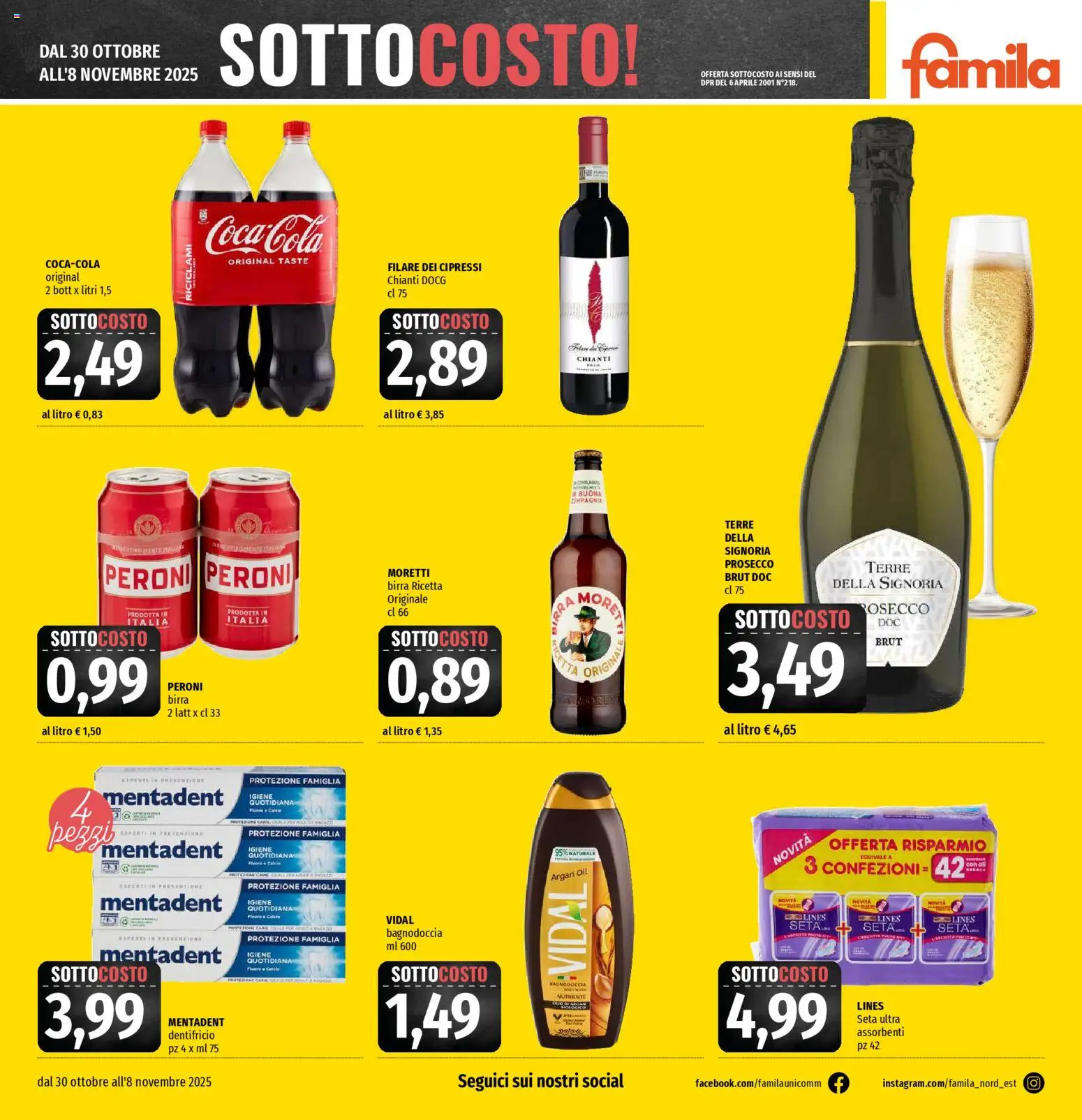Volantino Famila del 30.10.2025 | Pagina: 4 | Prodotti: Dentifricio, Birra, Prosecco
