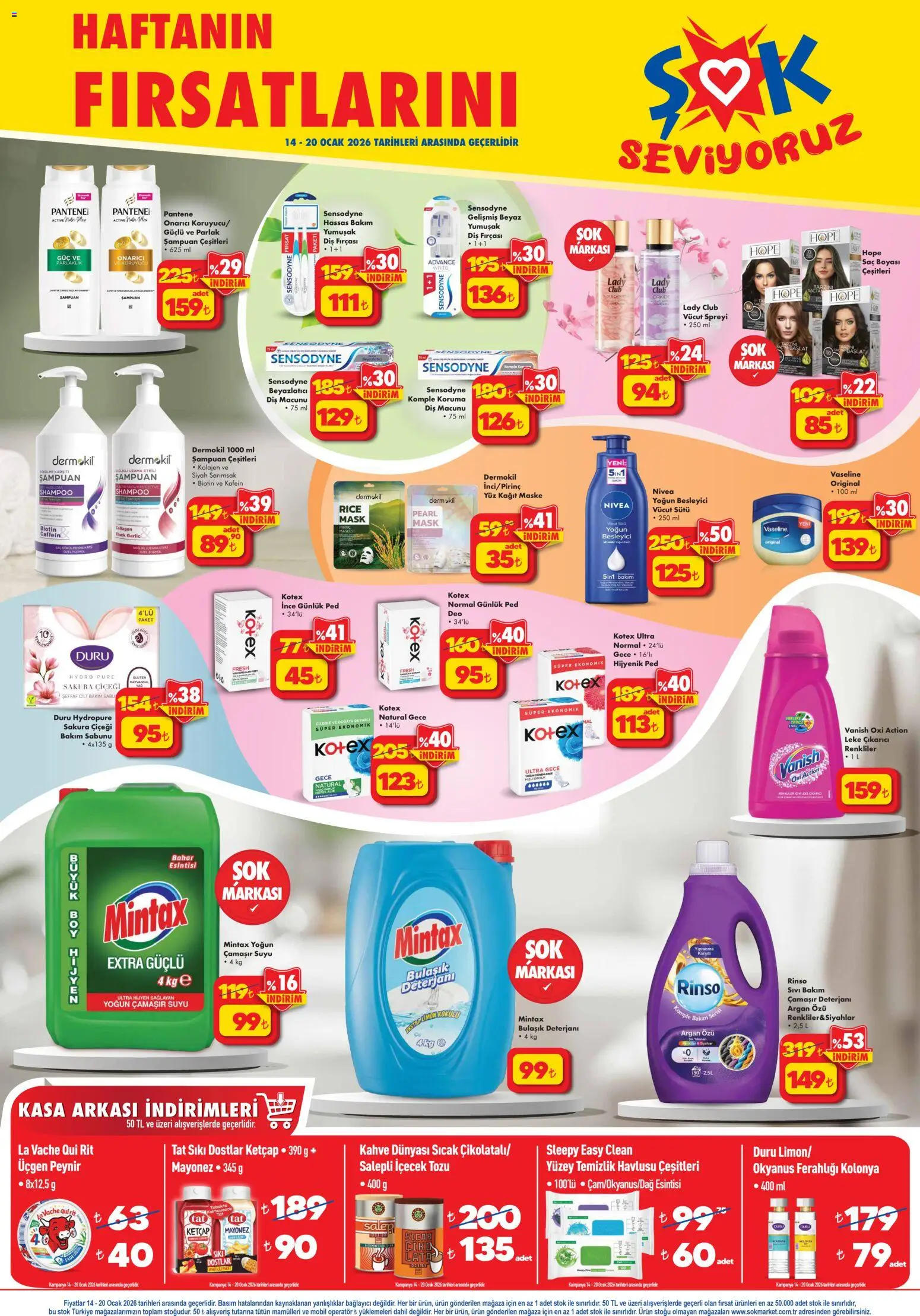 Şok Market Katalog - 14.01.2026 tarihinden itibaren geçerlidir | Sayfa: 2 | Ürünler: Şampuan, Çamaşır deterjanı, Leke çıkarıcı, Ocak