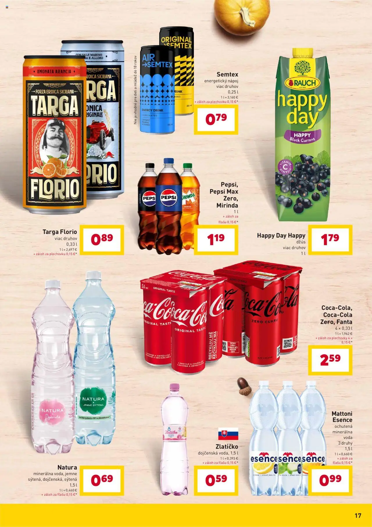 Nové Billa akcie – leták je platný od 10.09.2025 | Strana: 17 | Produkty: Džús, Fanta, Minerálna voda, Energetický nápoj