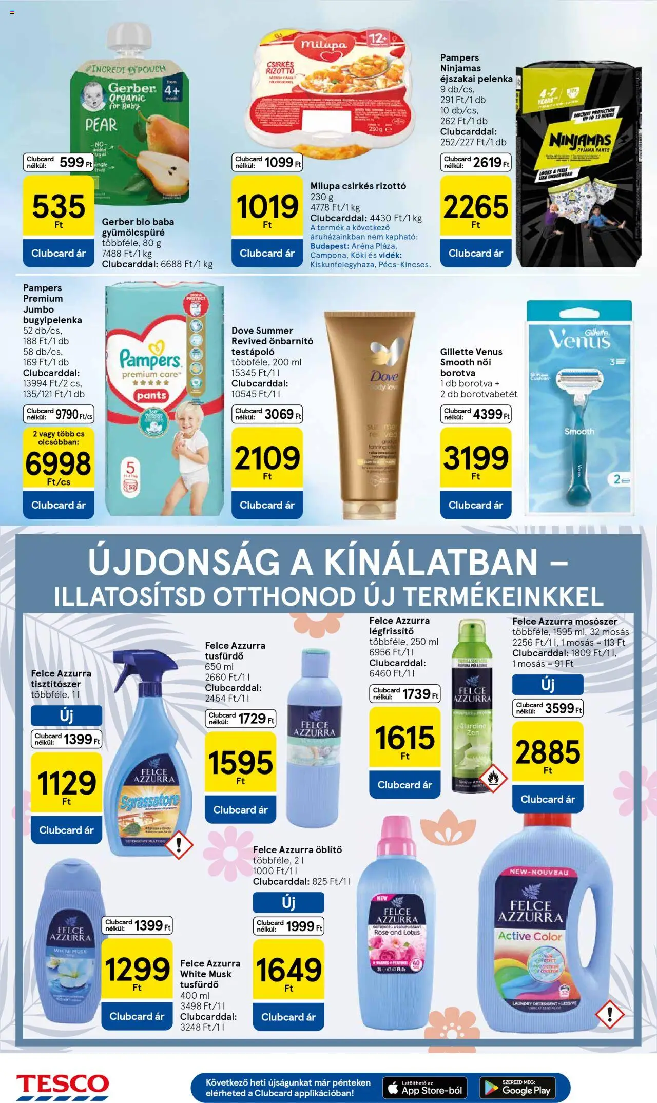 Tesco akciós ujság - amely érvényes a következő dátumtól: 16.10.2025 | Oldal: 30 | Termékek: Pelenka, Öblítő, Testápoló, Mosószer