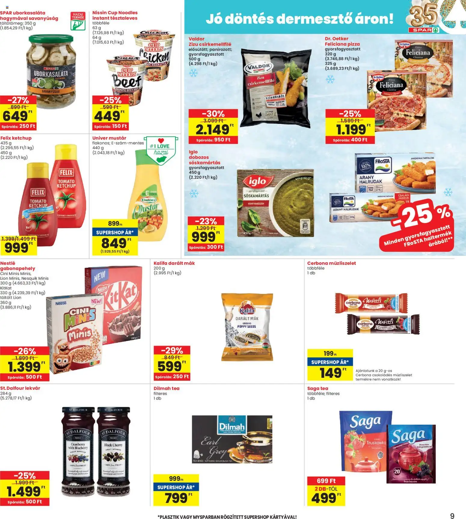 Interspar akciós ujság - amely érvényes a következő dátumtól: 29.01.2026 | Oldal: 9 | Termékek: Gabonapehely, Lekvár, Pizza, Ketchup