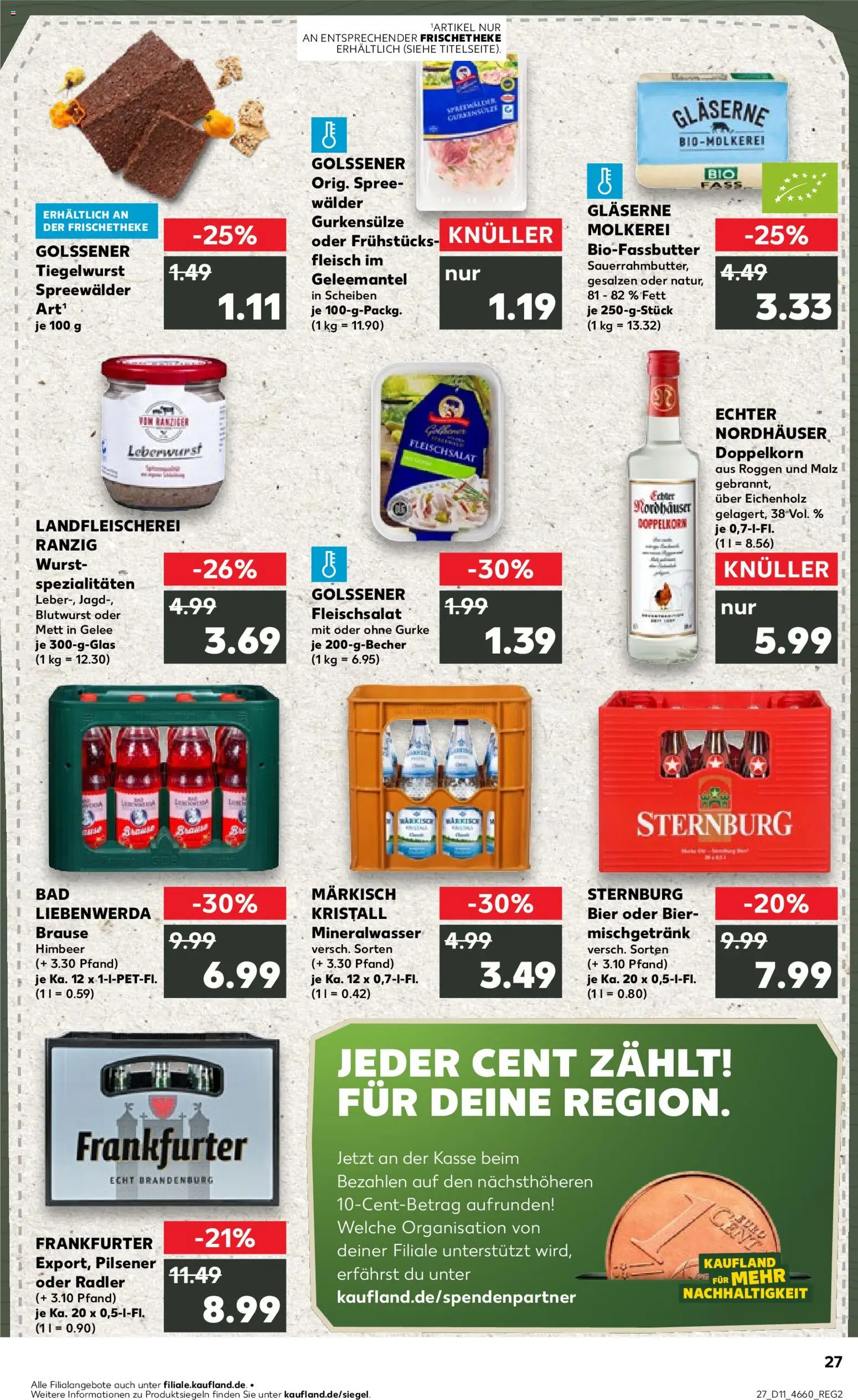 Kaufland Prospekt Frankfurt (Oder)	 – gültig ab 12.03.2026 | Seite: 27 | Produkte: Butter, Bad, Radler, Fleisch