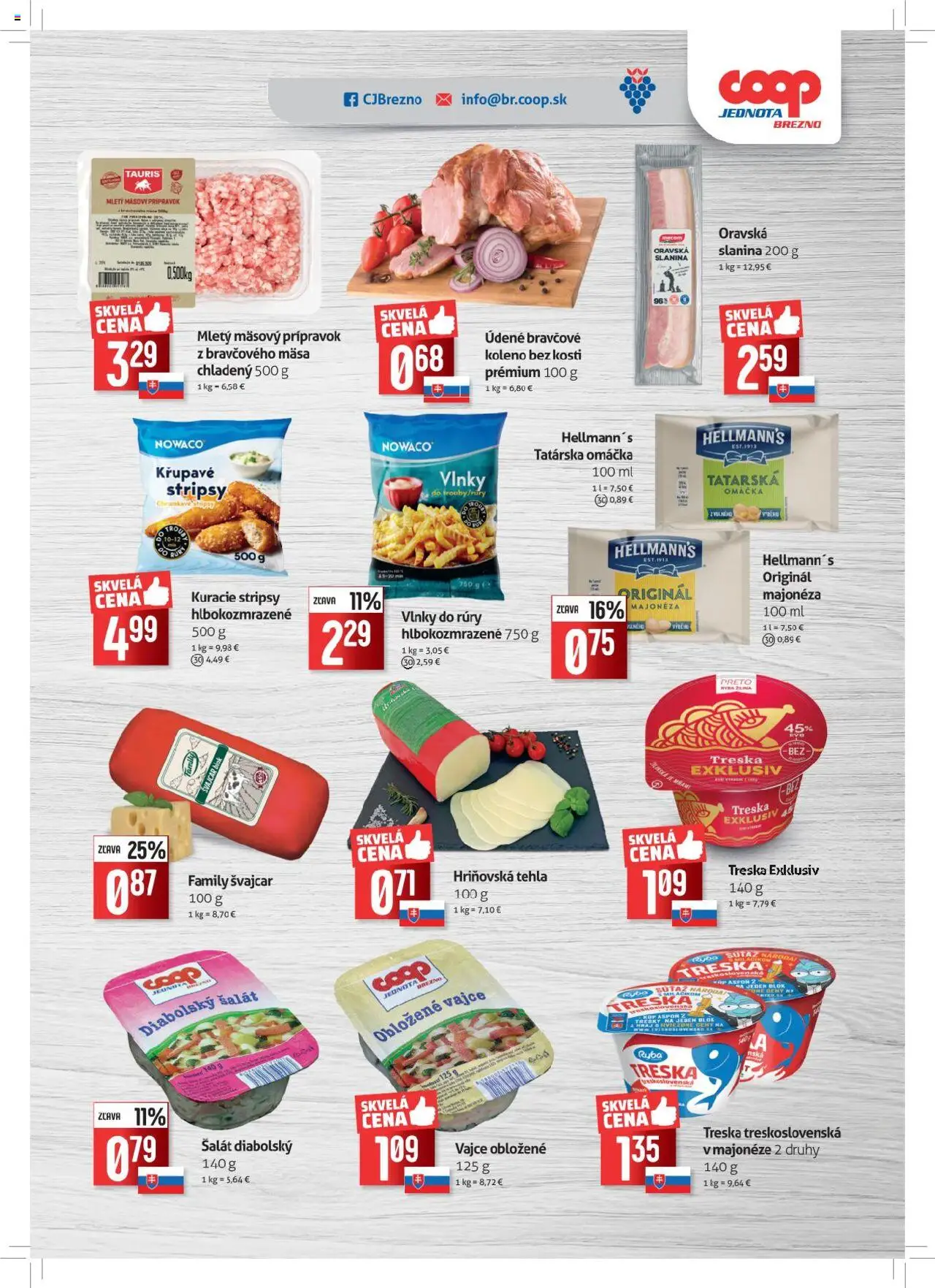 Nové COOP Jednota akcie – leták je platný od 15.10.2025 | Strana: 3 | Produkty: Ryba, Šalát, Tatárska omáčka, Treska