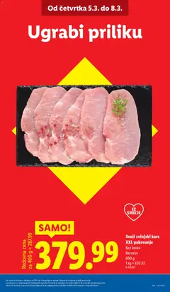 Sveži svinjski kare XXL pakovanje, Sveži svinjski kare, bez koske, narezan, 600 g - pregled Lidl kataloga - važi od 05.03.2026 | Strana: 3 | Proizvode: Svinjski kare, Pakovanje