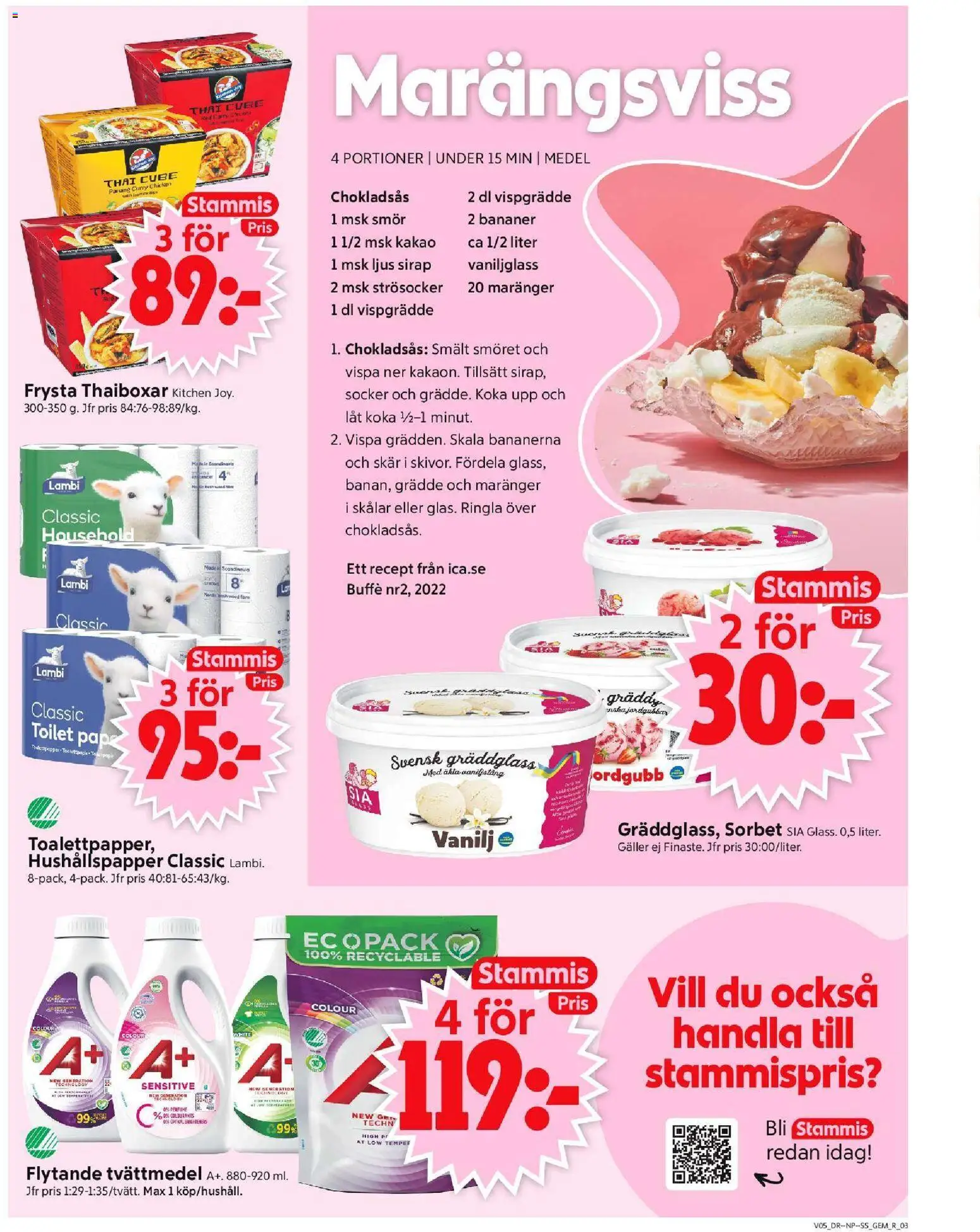 ICA Supermarket reklamblad aktuell från 26.01.2026 | Sida: 3 | Produkter: Bananer, Te, Ljus, Vispgrädde