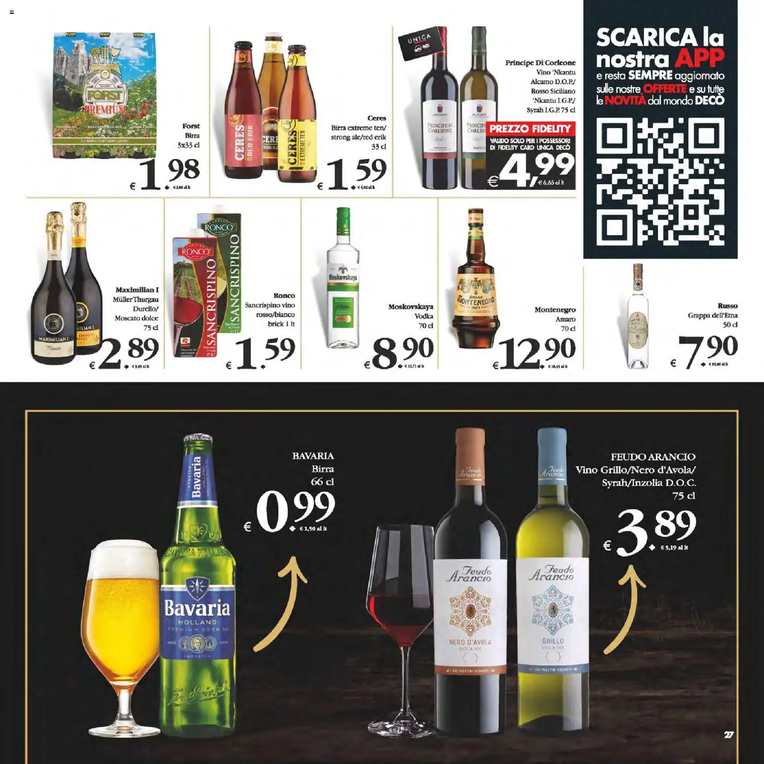 Volantino Decò del 24.10.2025 | Pagina: 27 | Prodotti: Vodka, Vino, Grappa, Amaro