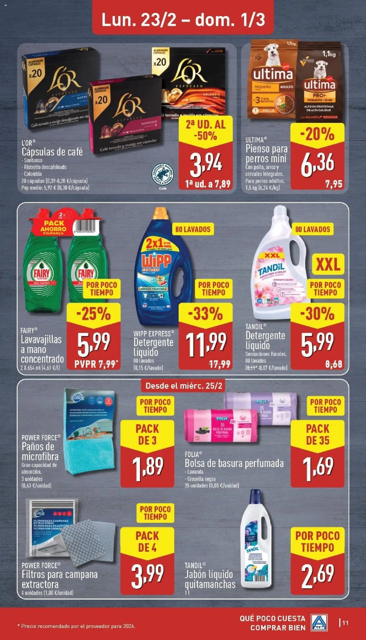 Aldi folleto Canarias │ válido desde el 23.02.2026 | Página: 11 | Productos: Jabón, Quitamanchas, Arroz, Lavavajillas