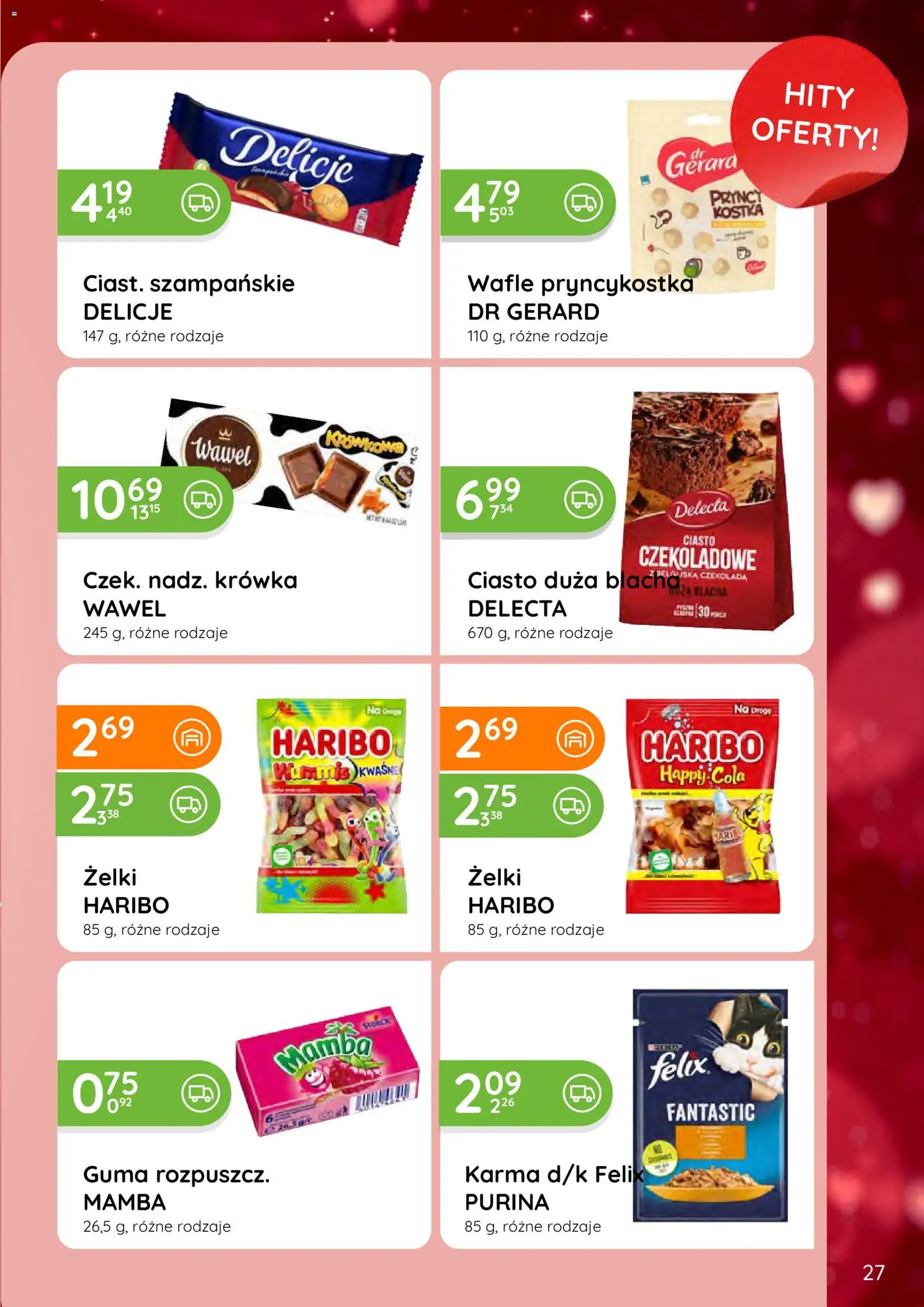 Eurocash Gazetka - Oferta Produktowa od 09.02.2026 | Strona: 27 | Produkty: Żelki haribo, Wafle, Ciasto, Żelki