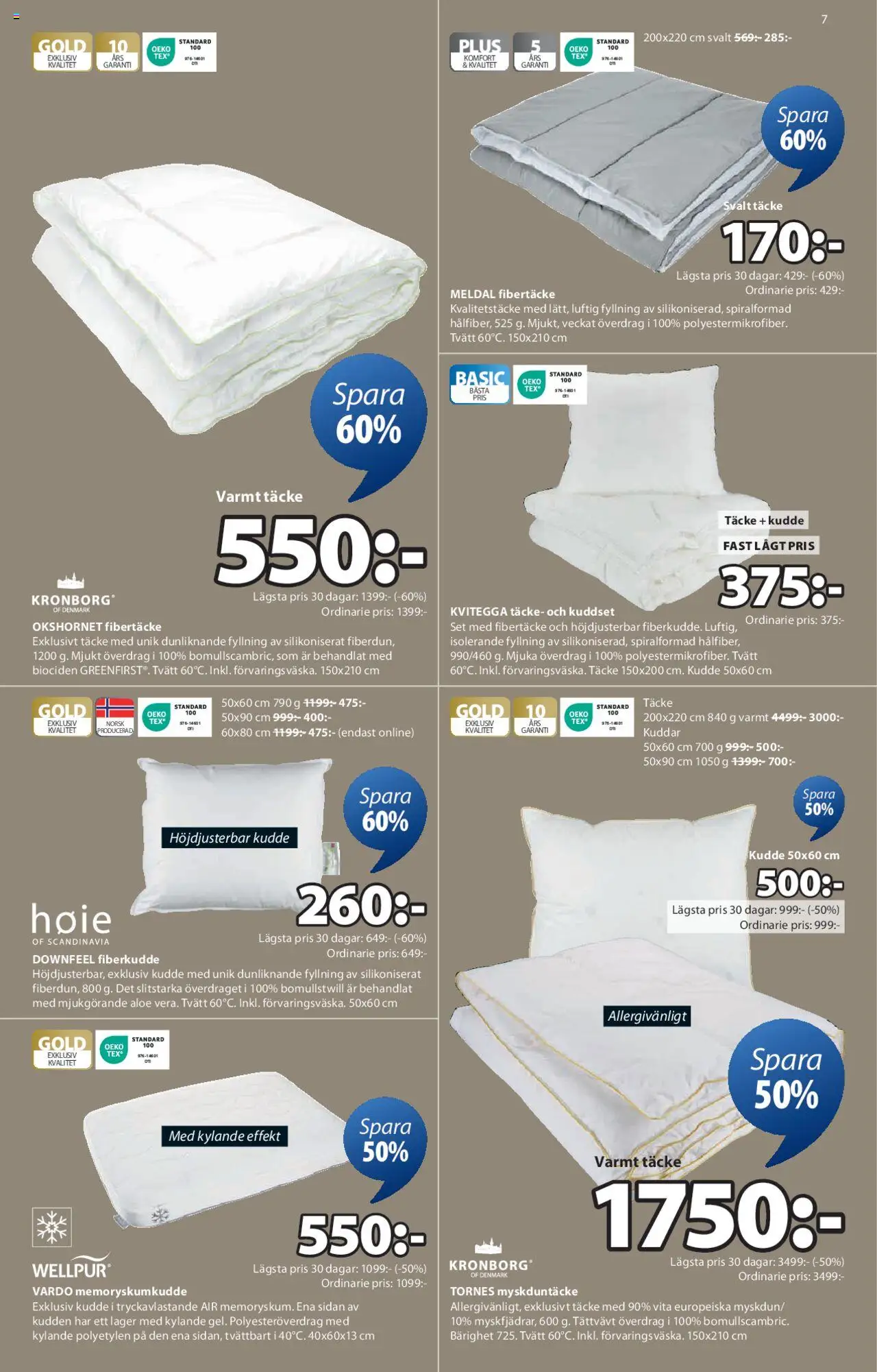 JYSK reklamblad aktuell från 18.08.2025 | Sida: 8 | Produkter: Täcke, Kudde, Set