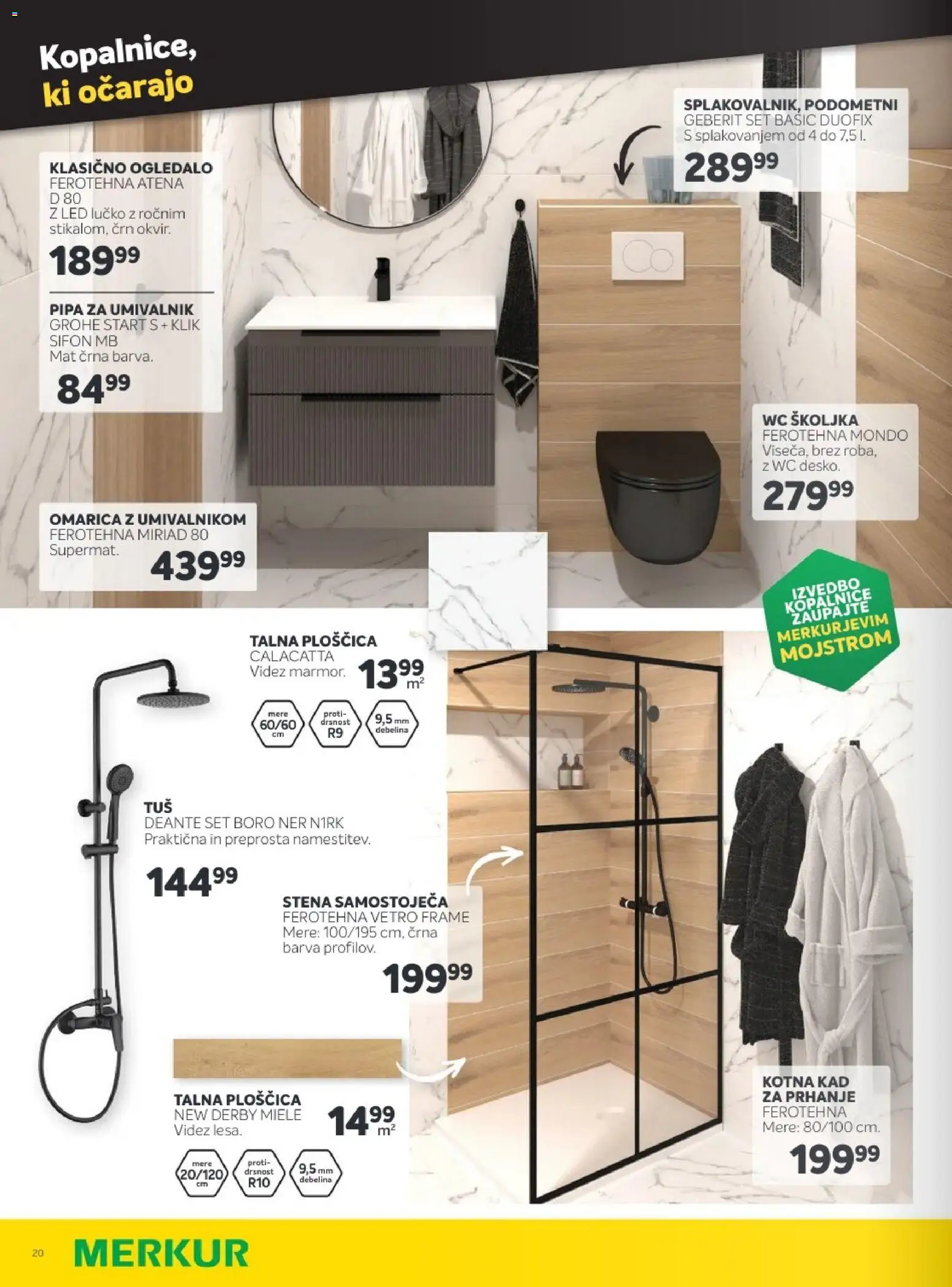 Novi Merkur katalog ponudbe – veljaven od 01.10.2025 | Stran: 18 | Izdelki: Ogledalo, WC školjka, Umivalnik, Barva