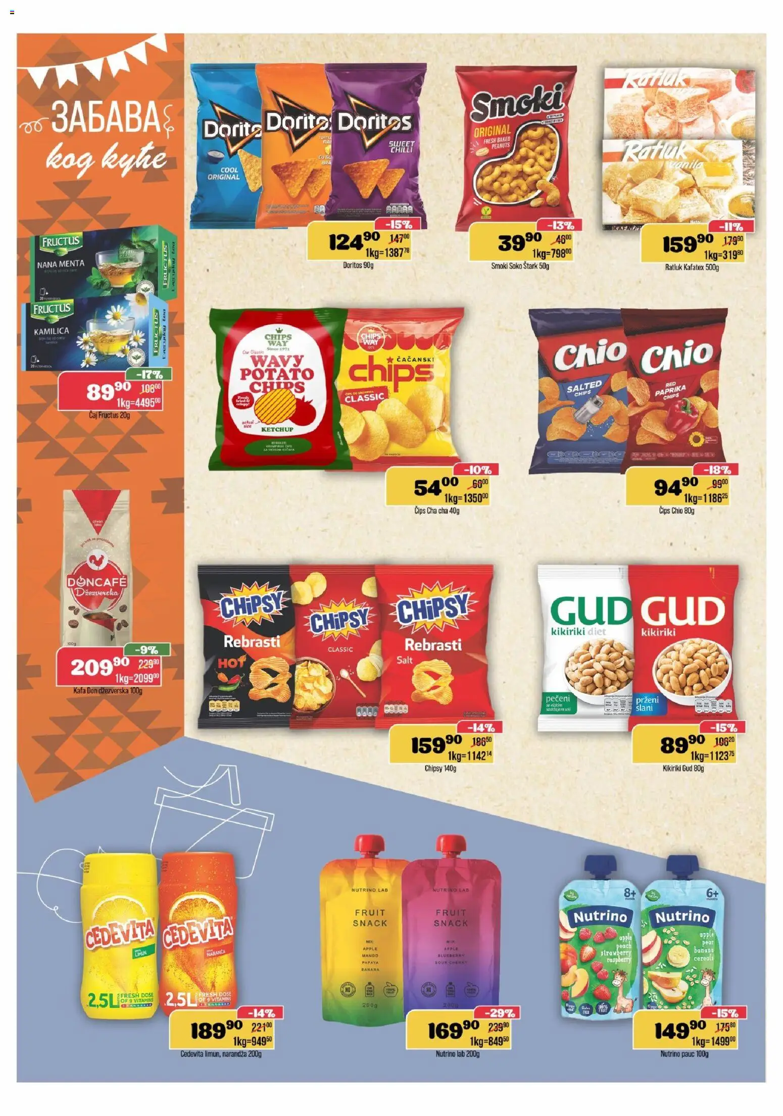 Europrom katalog - važi od 14.01.2026 | Strana: 8 | Proizvode: Smoki, Cedevita, Kafa, Čaj