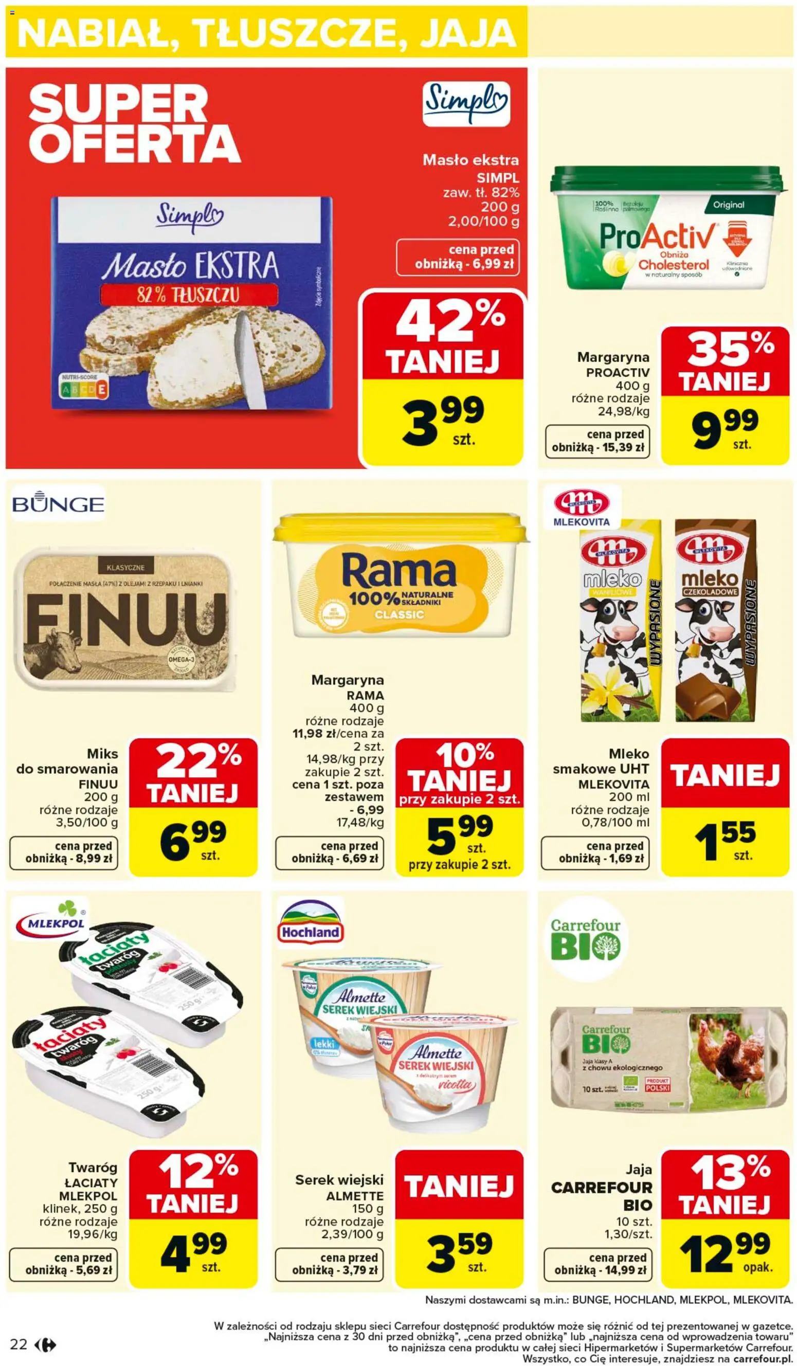Carrefour Gazetka od 02.02.2026 | Strona: 24 | Produkty: Serek, Margaryna, Ricotta, Jaja