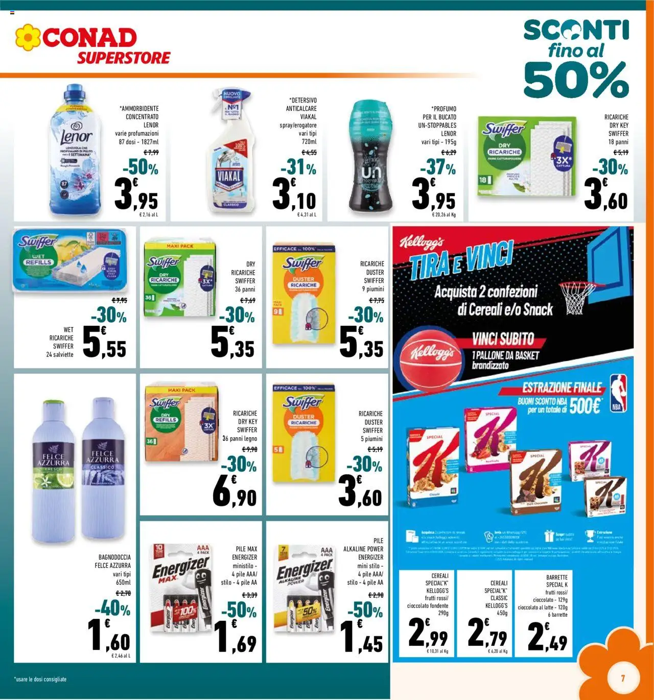 Volantino Conad del 22.10.2025 | Pagina: 7 | Prodotti: Cereali, Anticalcare, Latte, Pallone