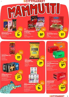 K-Citymarket-mainoslehti voimassa 16.10.2025 alkaen | Sivu: 19 | Tuotteet: Alkoholiton olut, Sprite, Nuudelit, Tortilla