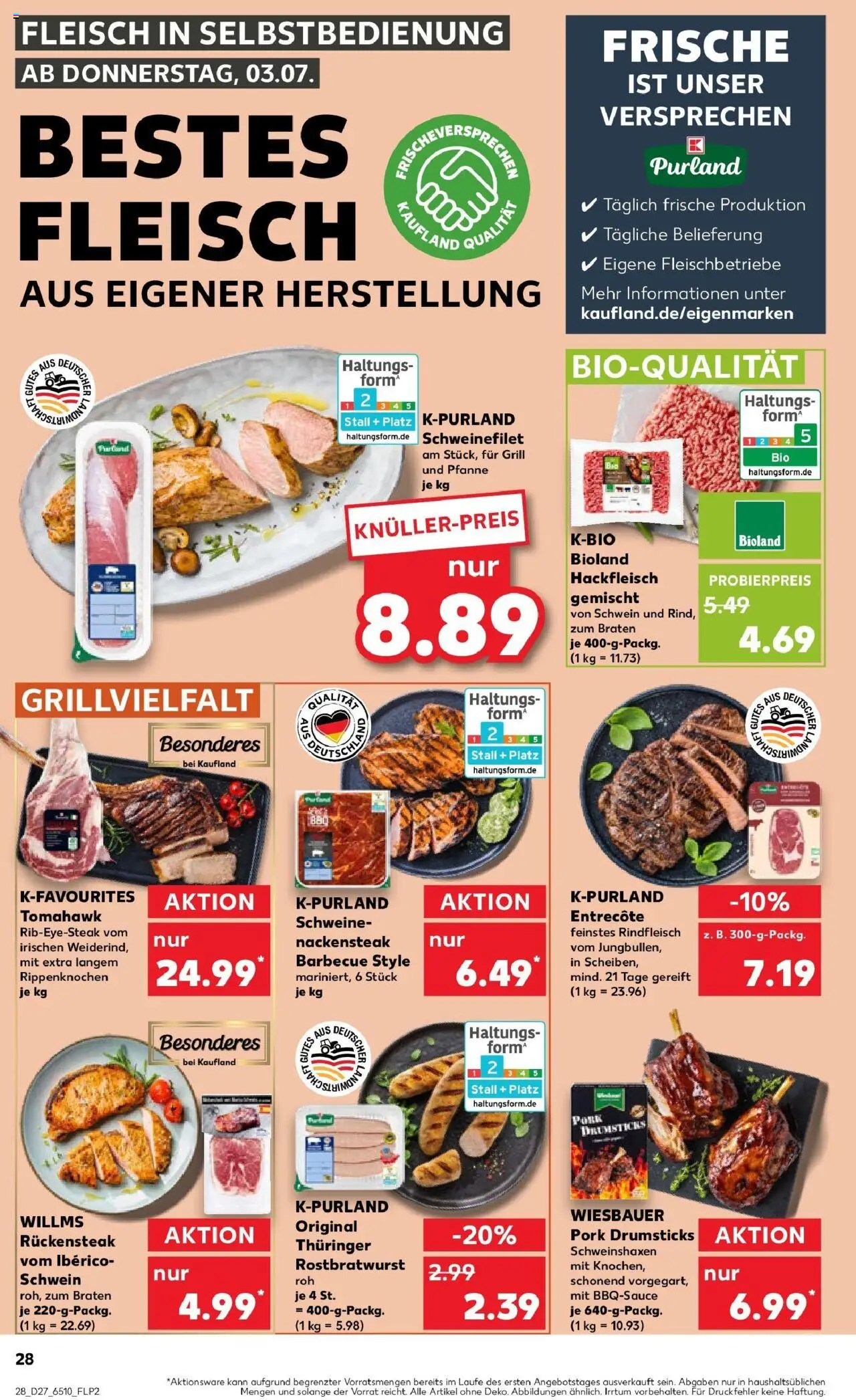 Kaufland prospekt Erkelenz	 - gültig ab dem 06.07.2025 | Seite: 43 | Produkte: Entrecote, Steak, Fleisch, Hackfleisch