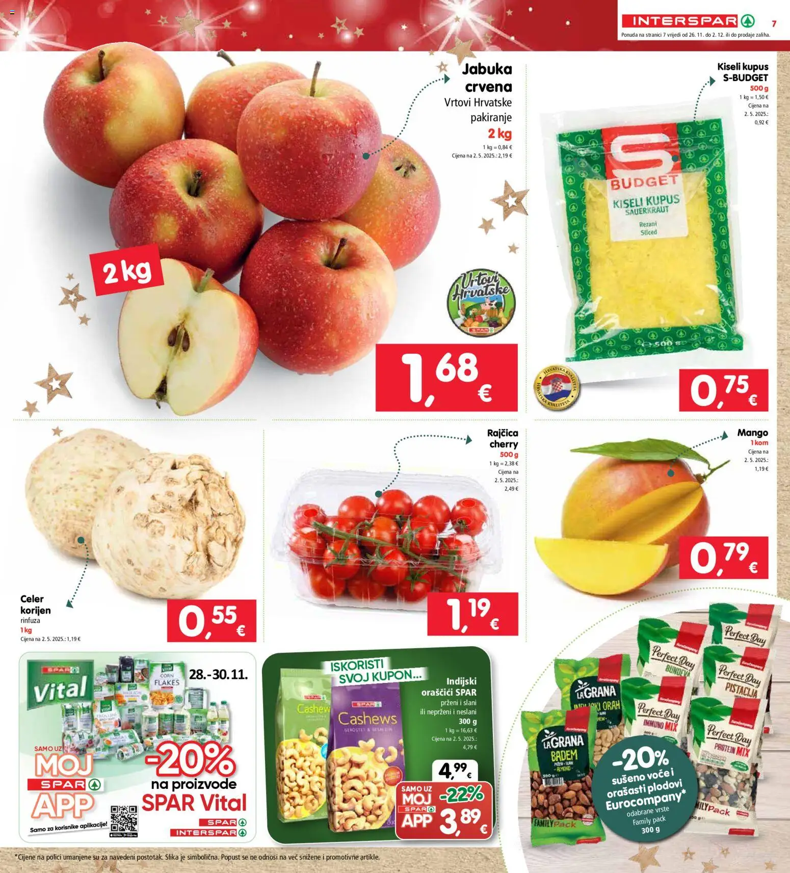 Interspar katalog | vrijedi od 26.11.2025 | Stranica: 7 | Proizvodi: Voće, Kupus, Badem, Orah