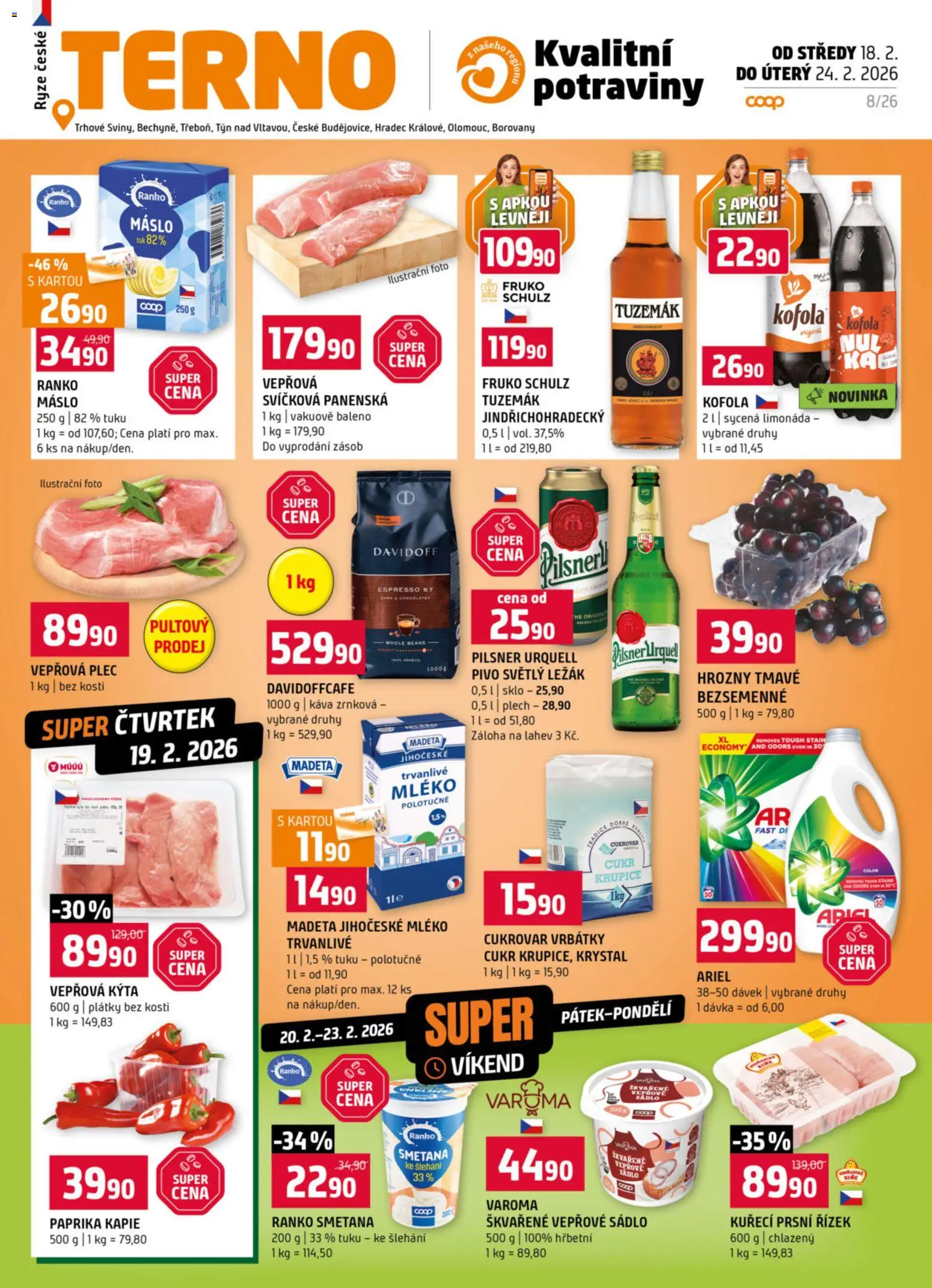 Terno leták od 18.02.2026 | Strana: 1 | Produkty: Rýže, Plech, Vepřová Kýta, Tuzemák