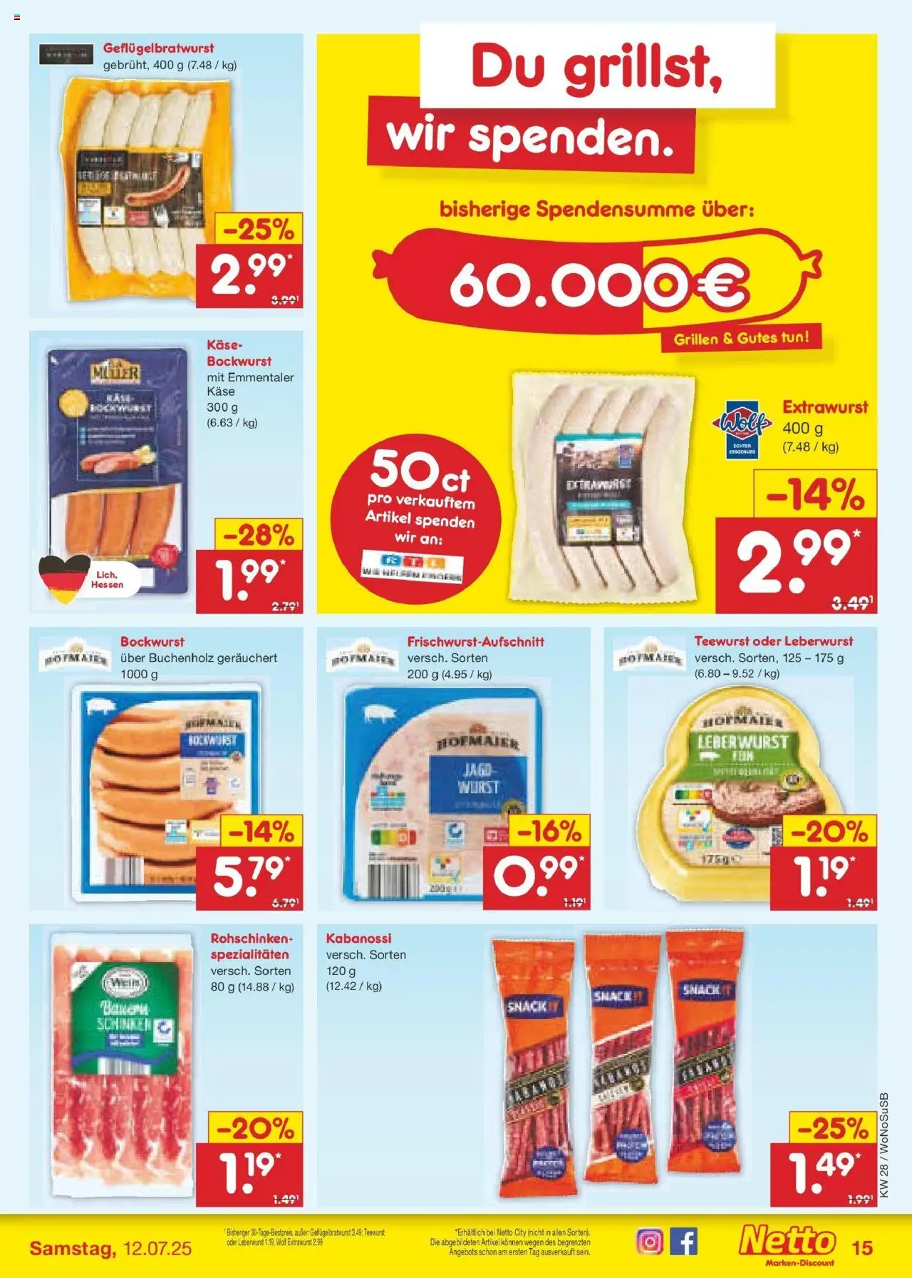 Netto Marken-Discount prospekt Lahnau	 - gültig ab dem 07.07.2025 | Seite: 17 | Produkte: Bockwurst, Käse, Wurst, Wein