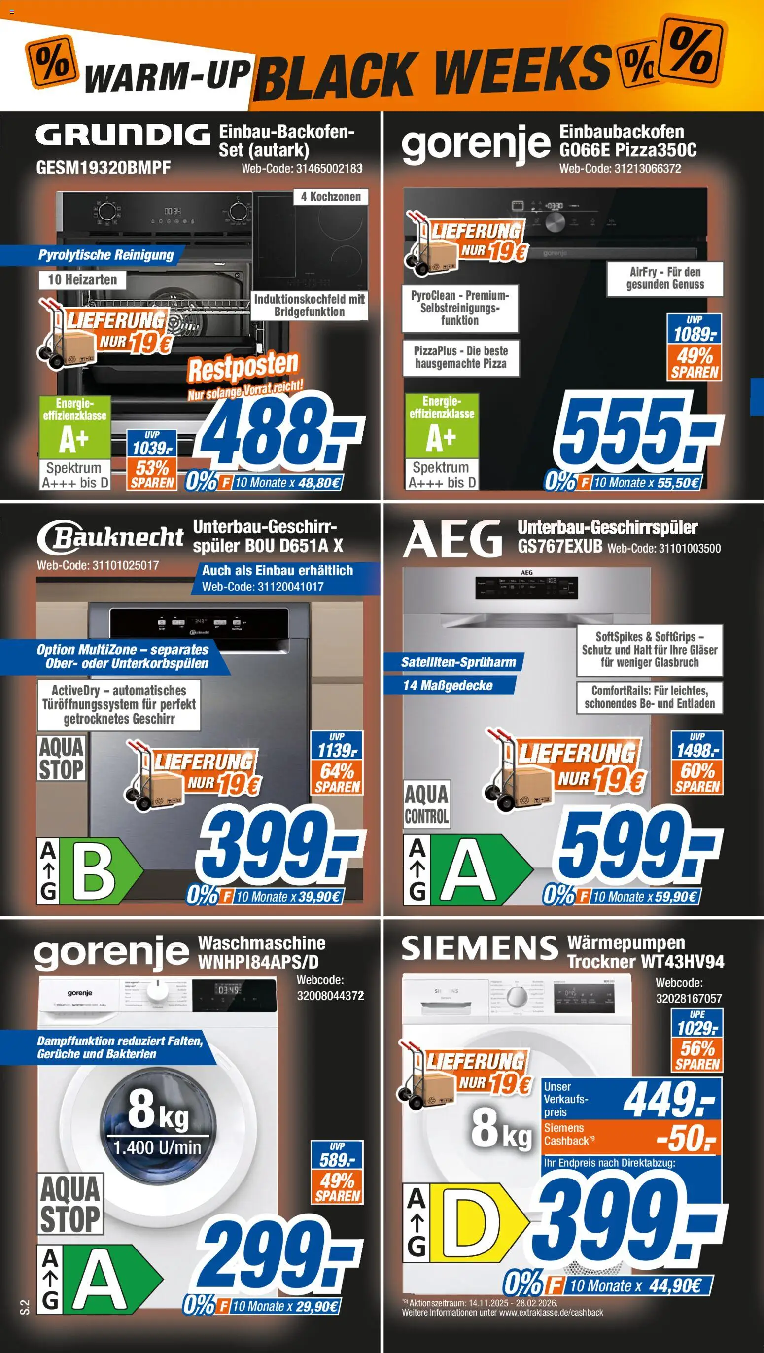 Expert - Black Friday – gültig ab 15.11.2025 | Seite: 2 | Produkte: Siemens, Trockner, Waschmaschine, Pizza