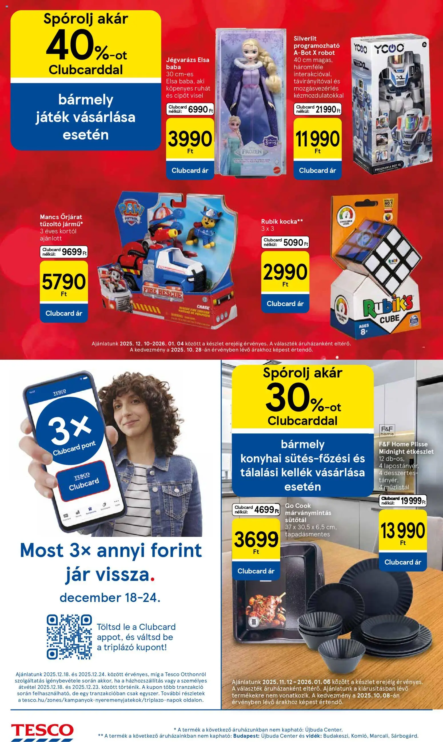 Tesco akciós ujság - amely érvényes a következő dátumtól: 18.12.2025 | Oldal: 16 | Termékek: Játék, Robot, Étkészlet