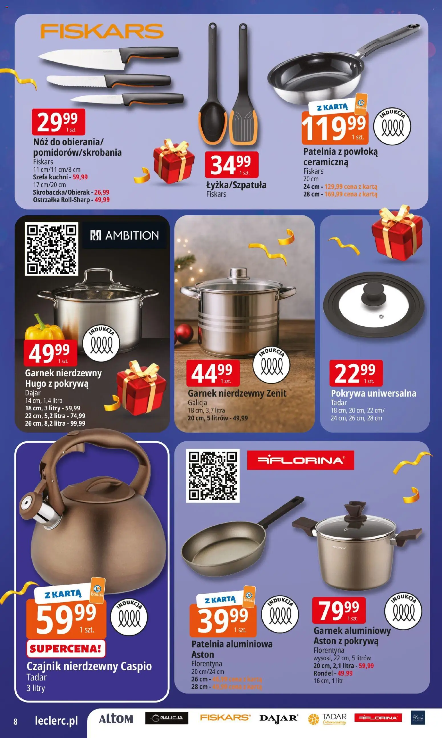 E.Leclerc Gazetka - Zielona Góra prezenty od 02.12.2025 | Strona: 9 | Produkty: Karta, Czajnik, Garnek, Patelnia