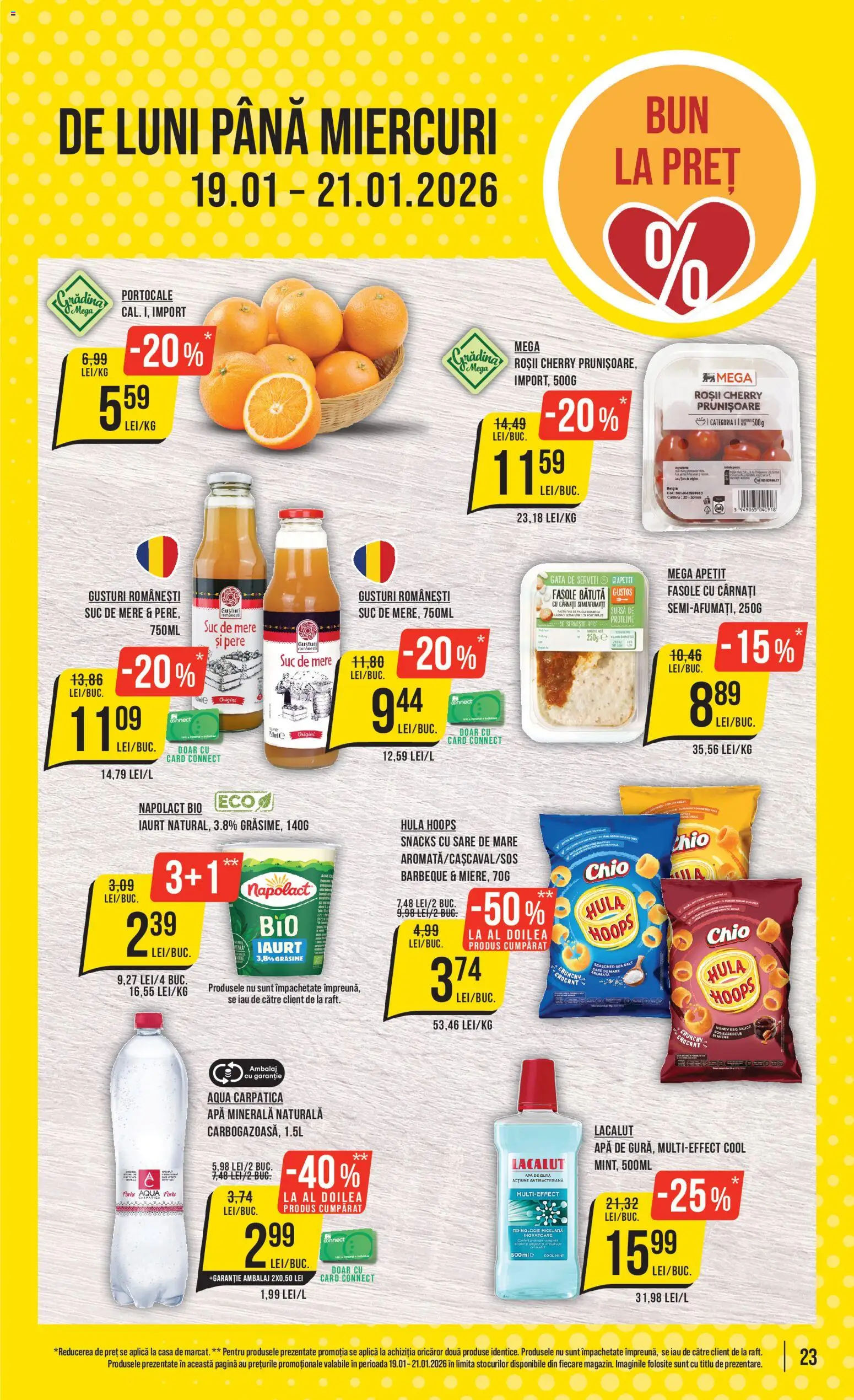 Noul catalog Mega Image – valabil de la 15.01.2026 | Pagină: 23 | Produse: Suc, Portocale, Roșii, Cârnați