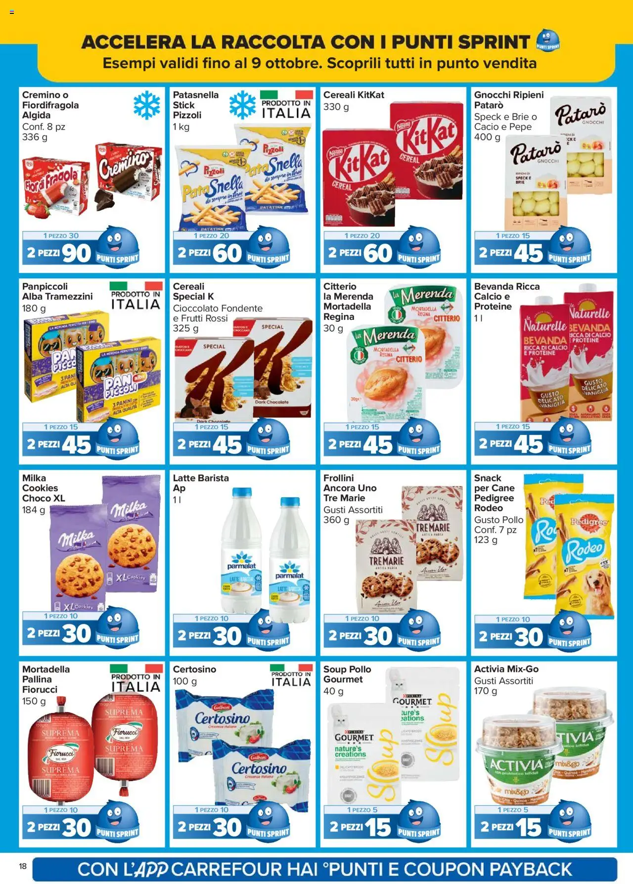 Volantino Carrefour del 15.09.2025 | Pagina: 18 | Prodotti: Cereali, Patatine, Gnocchi, Quinoa
